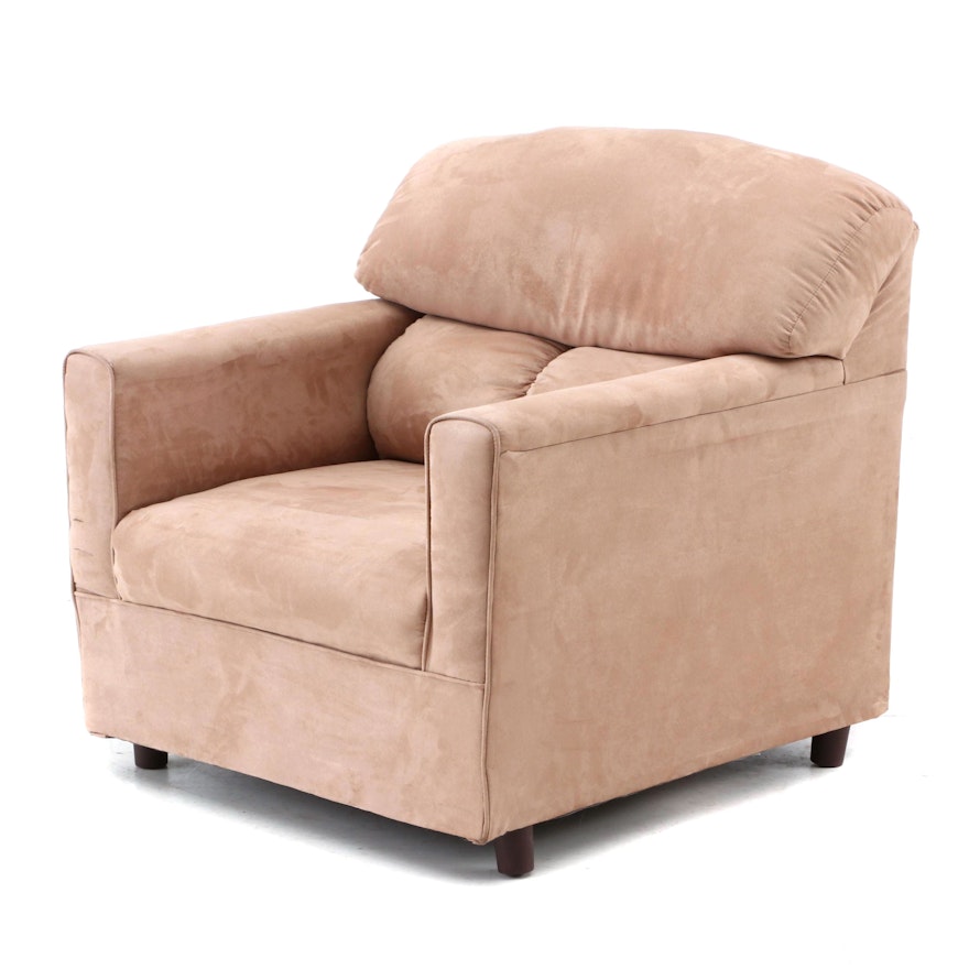 Tan Suede Upholstered Arm Chair by United Furniture