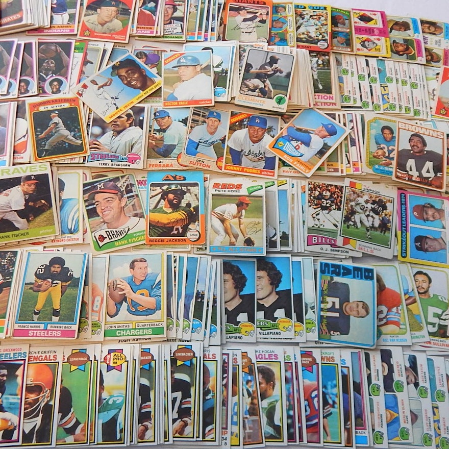 Baseball and Football Card Collection, 1950-1980s