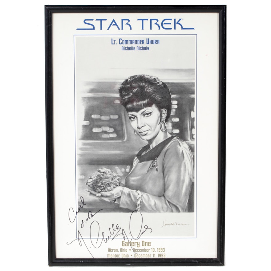 Nichelle Nichols Autographed Star Trek Poster