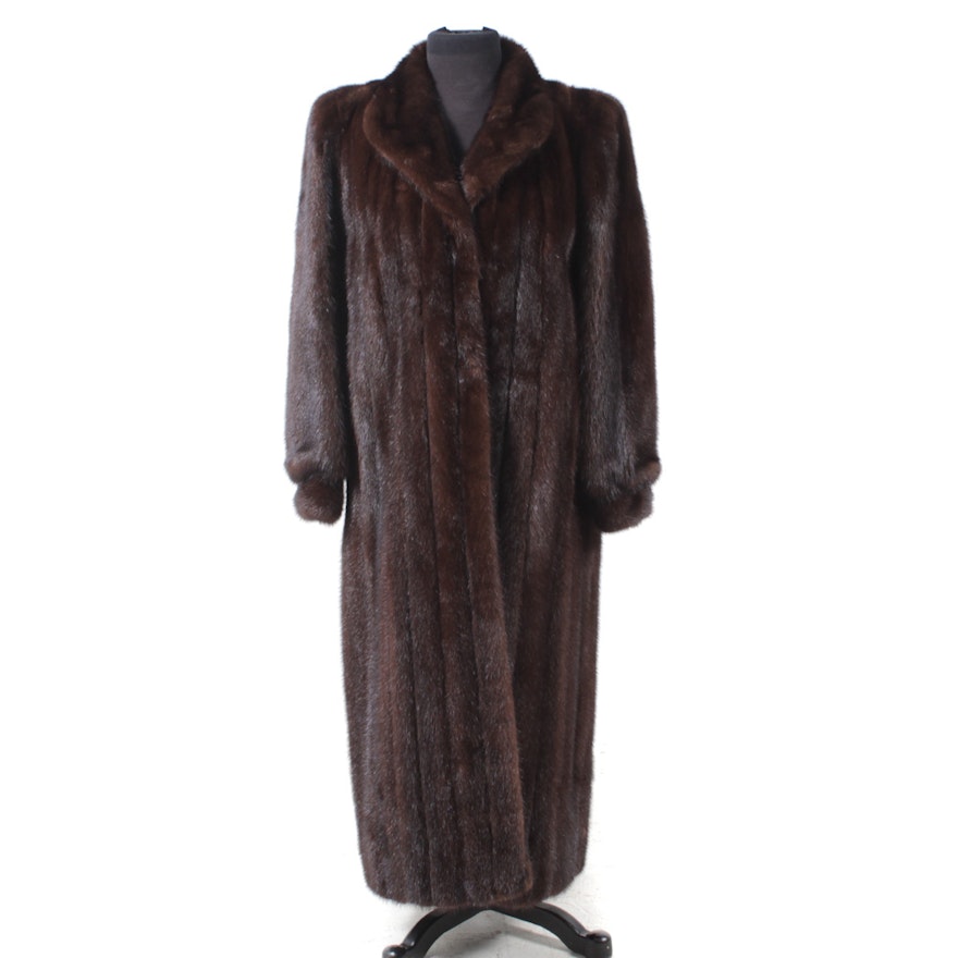 Mahogany Mink Fur Full-Length Coat