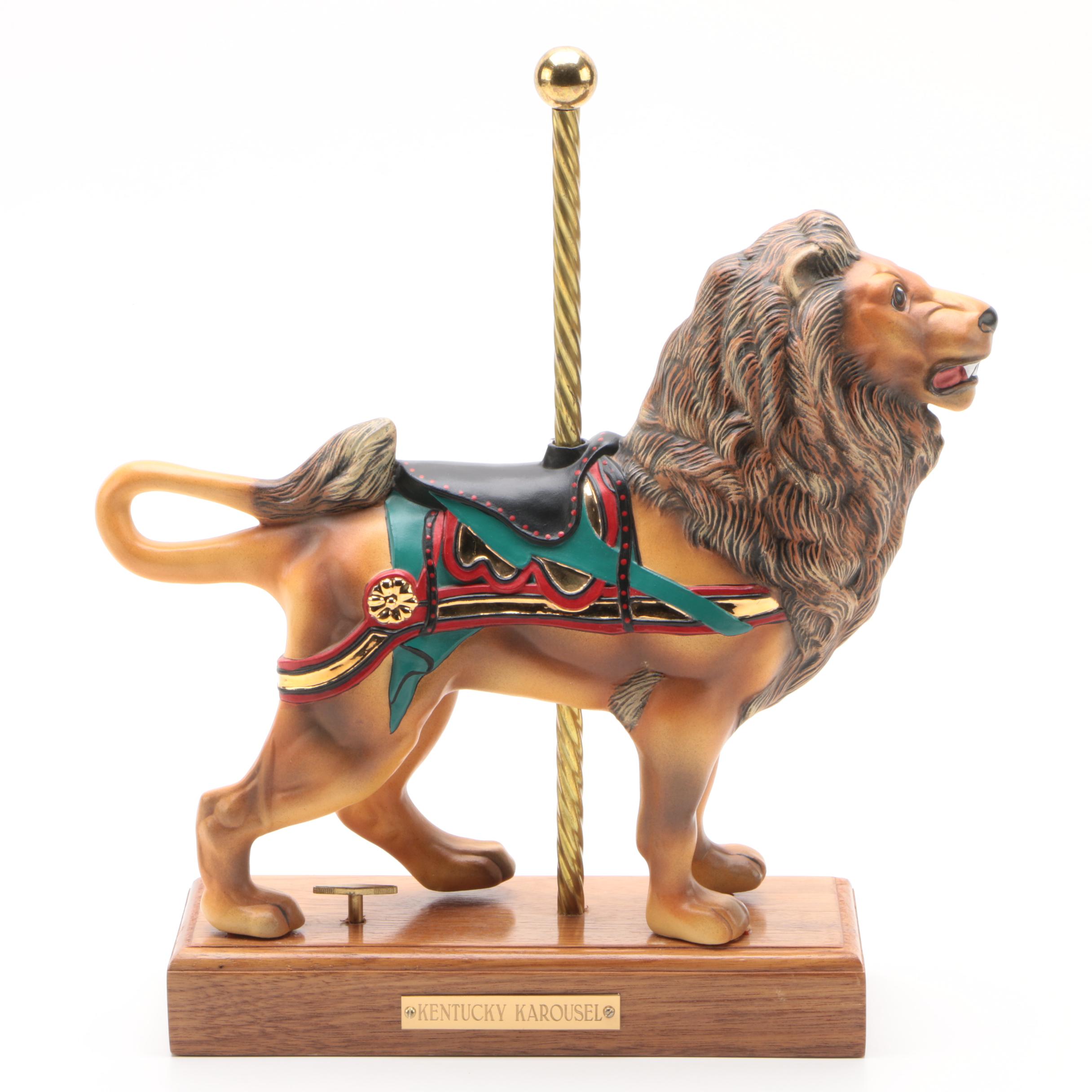 Musical "Kentucky Karousel" Porcelain Lion Figurine