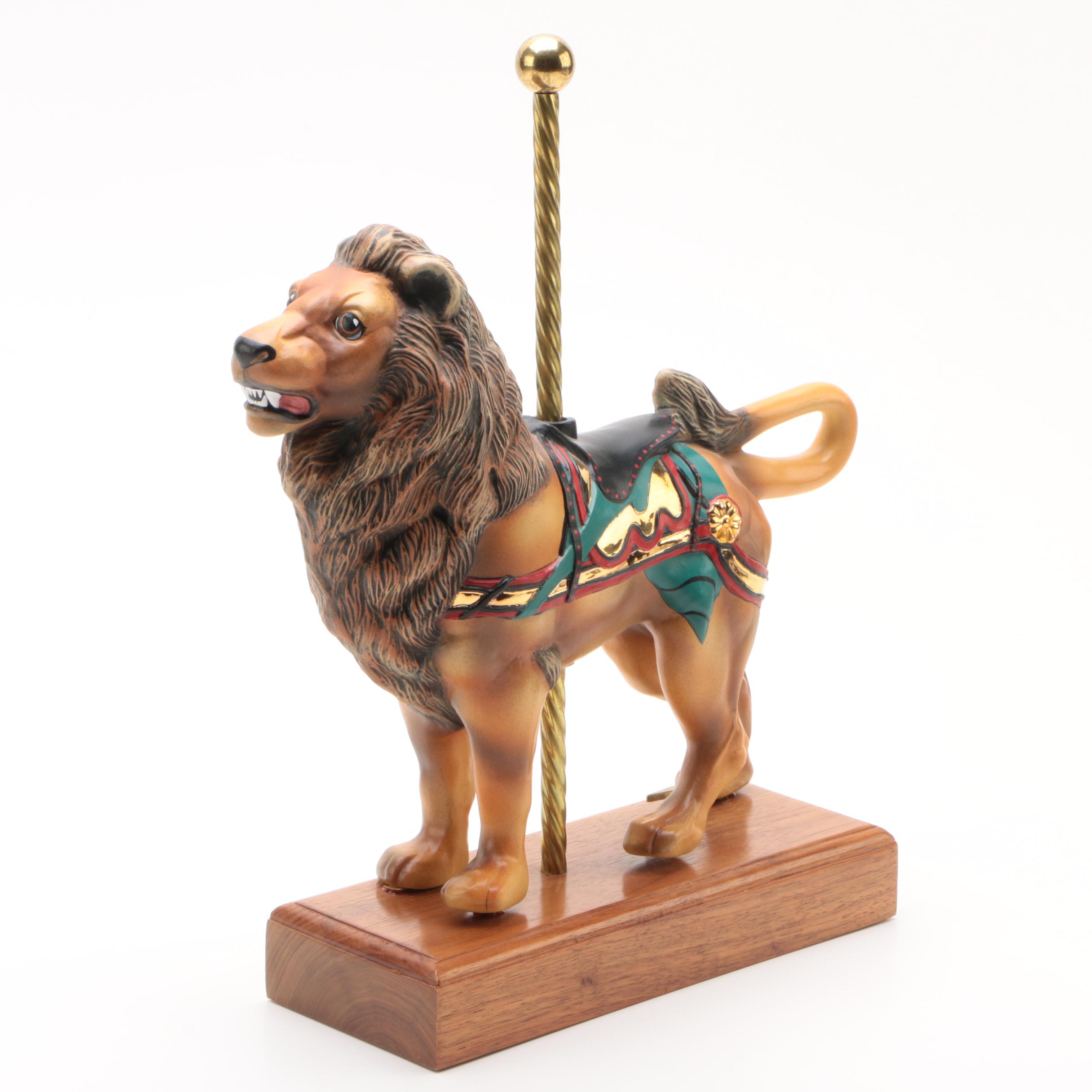 Musical "Kentucky Karousel" Porcelain Lion Figurine