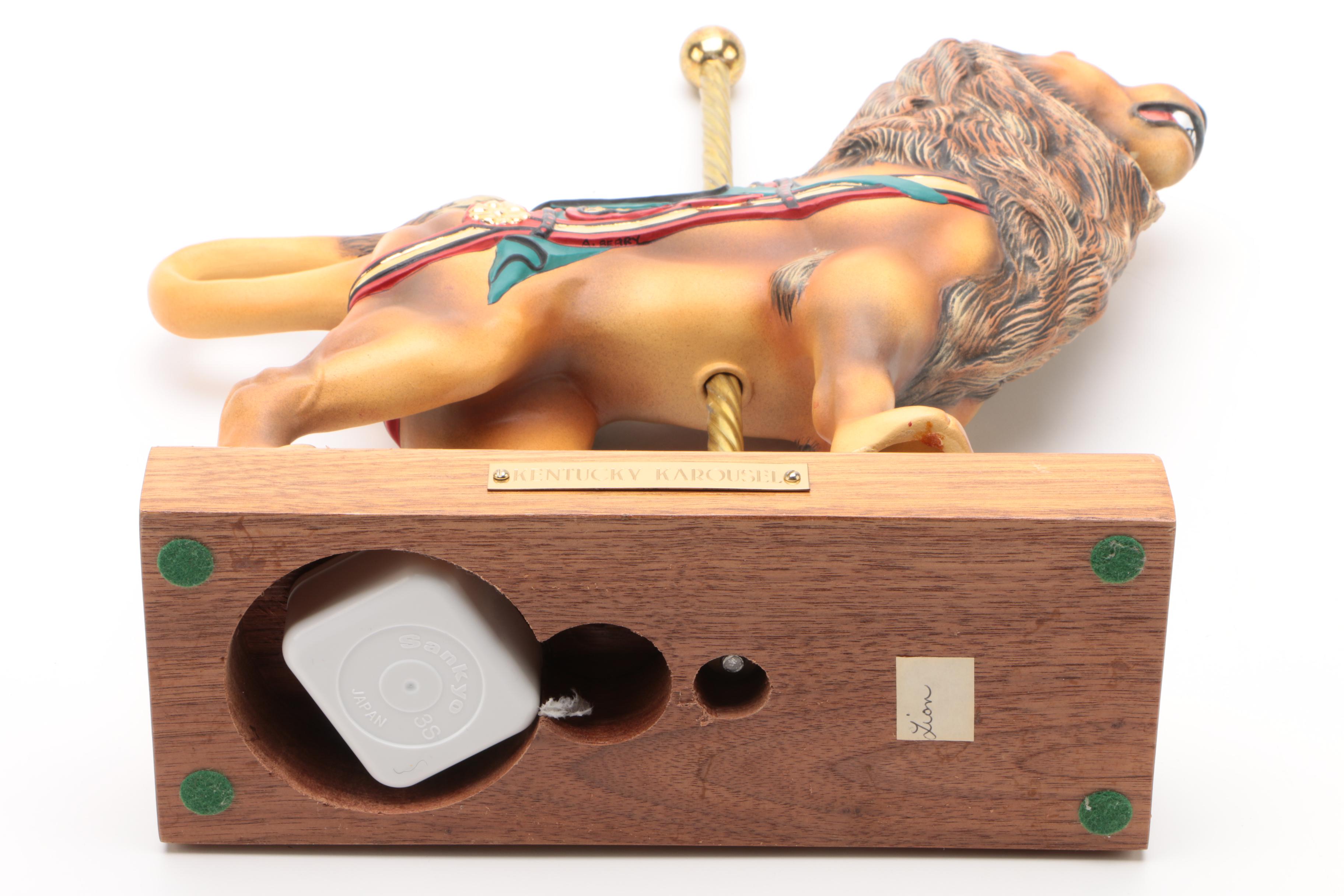 Musical "Kentucky Karousel" Porcelain Lion Figurine
