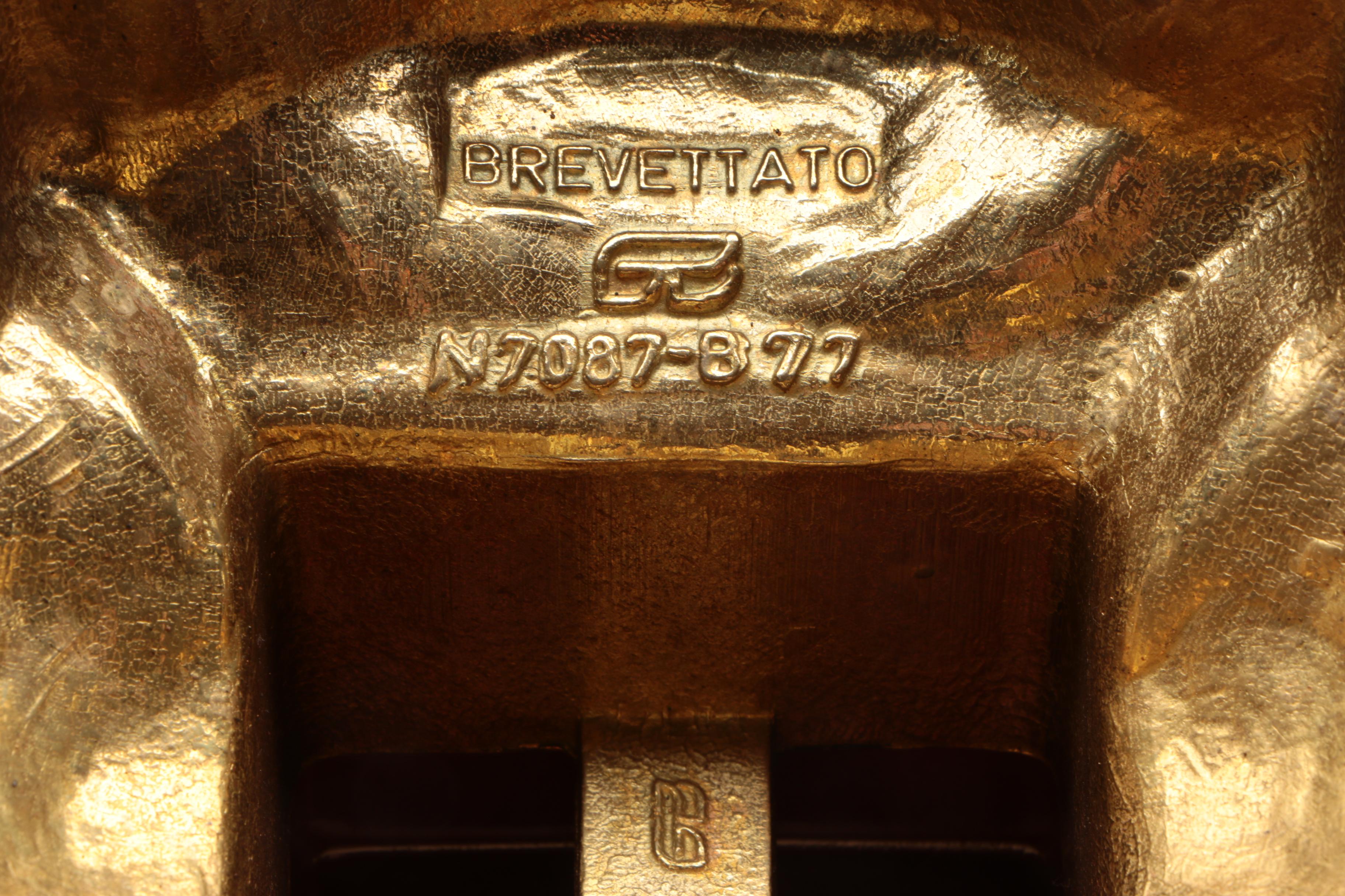 Brevettato Italian Imperial Clock Garniture Set, 1980s