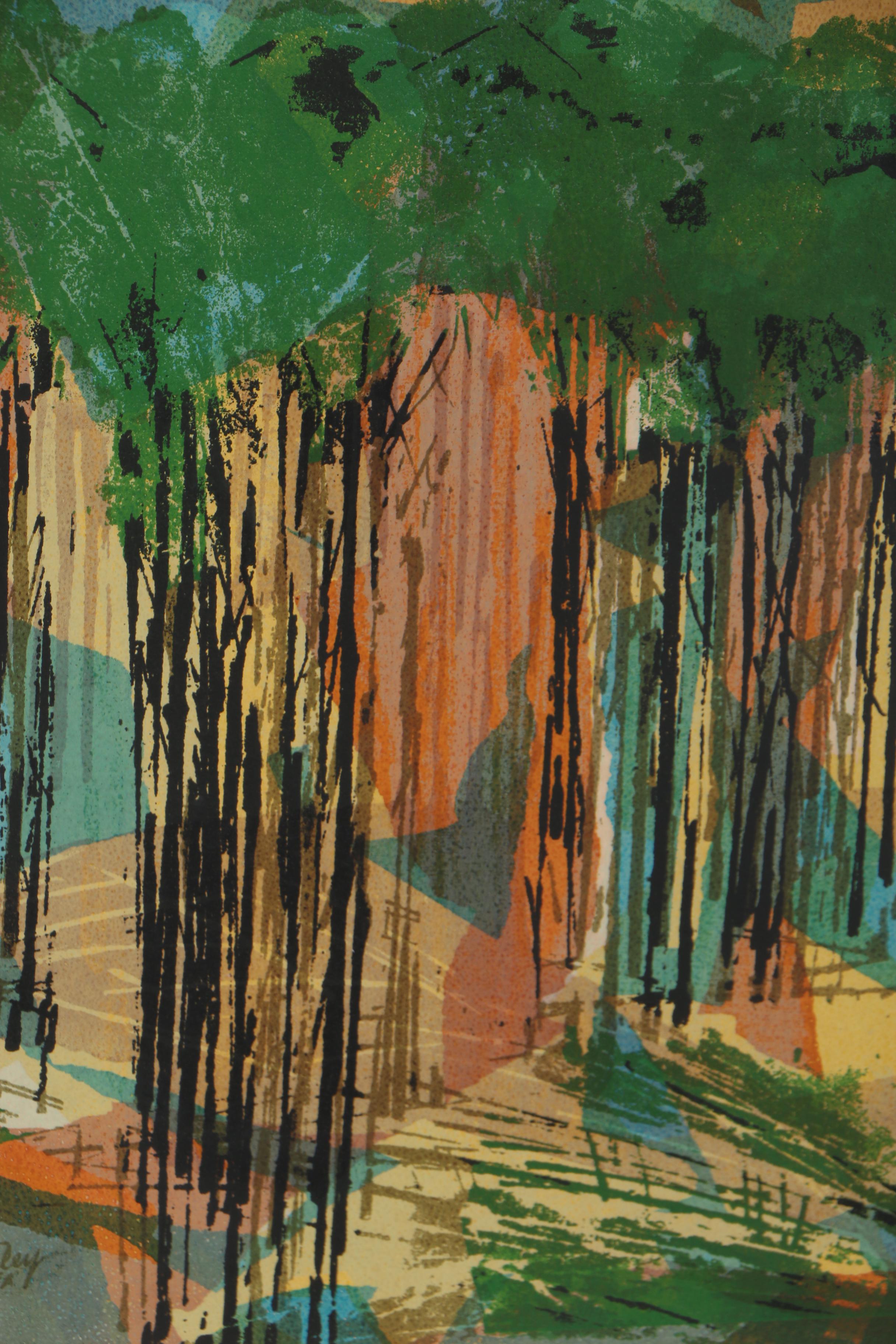 Freeman Worthley Abstract Serigraph "Forest"