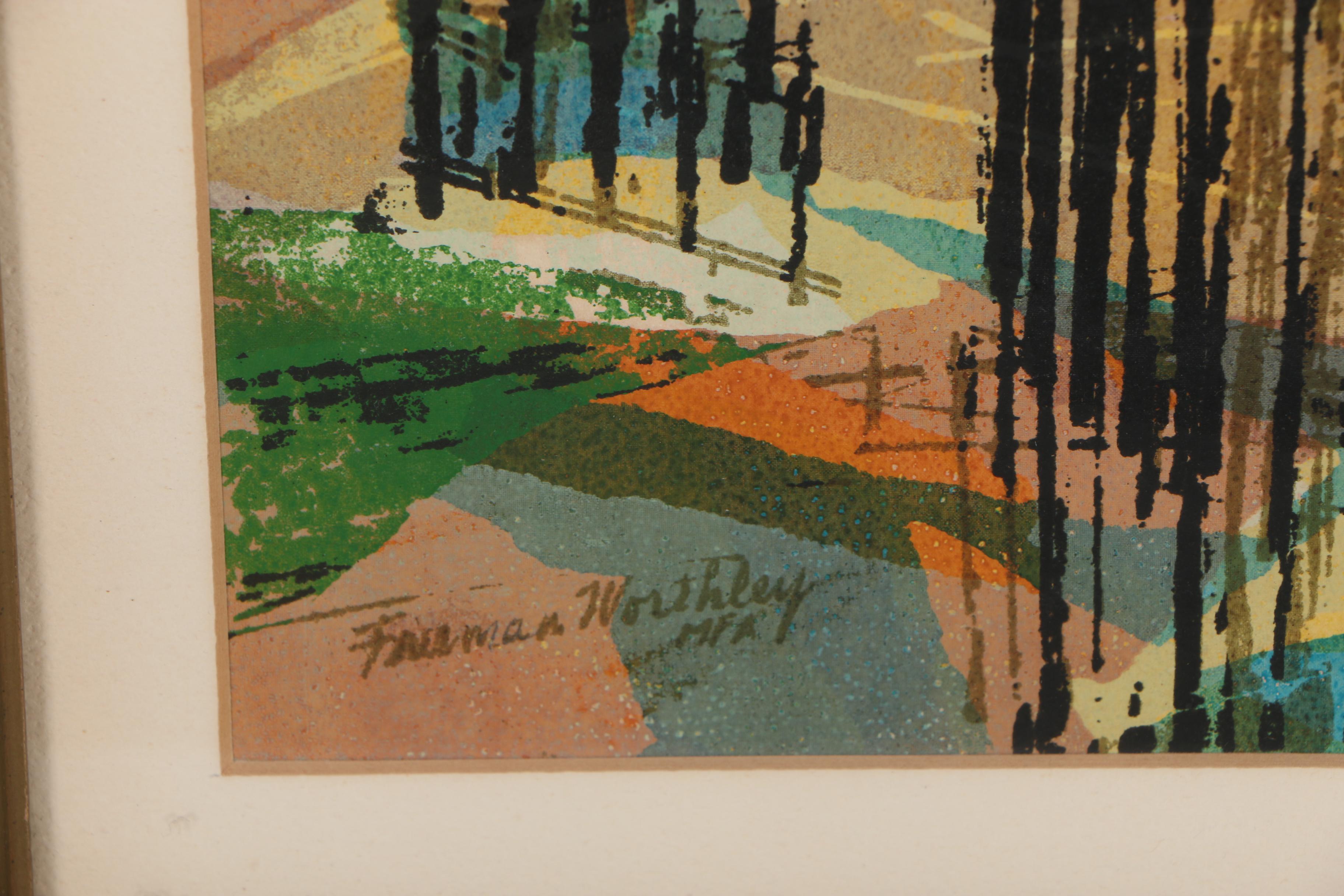 Freeman Worthley Abstract Serigraph "Forest"