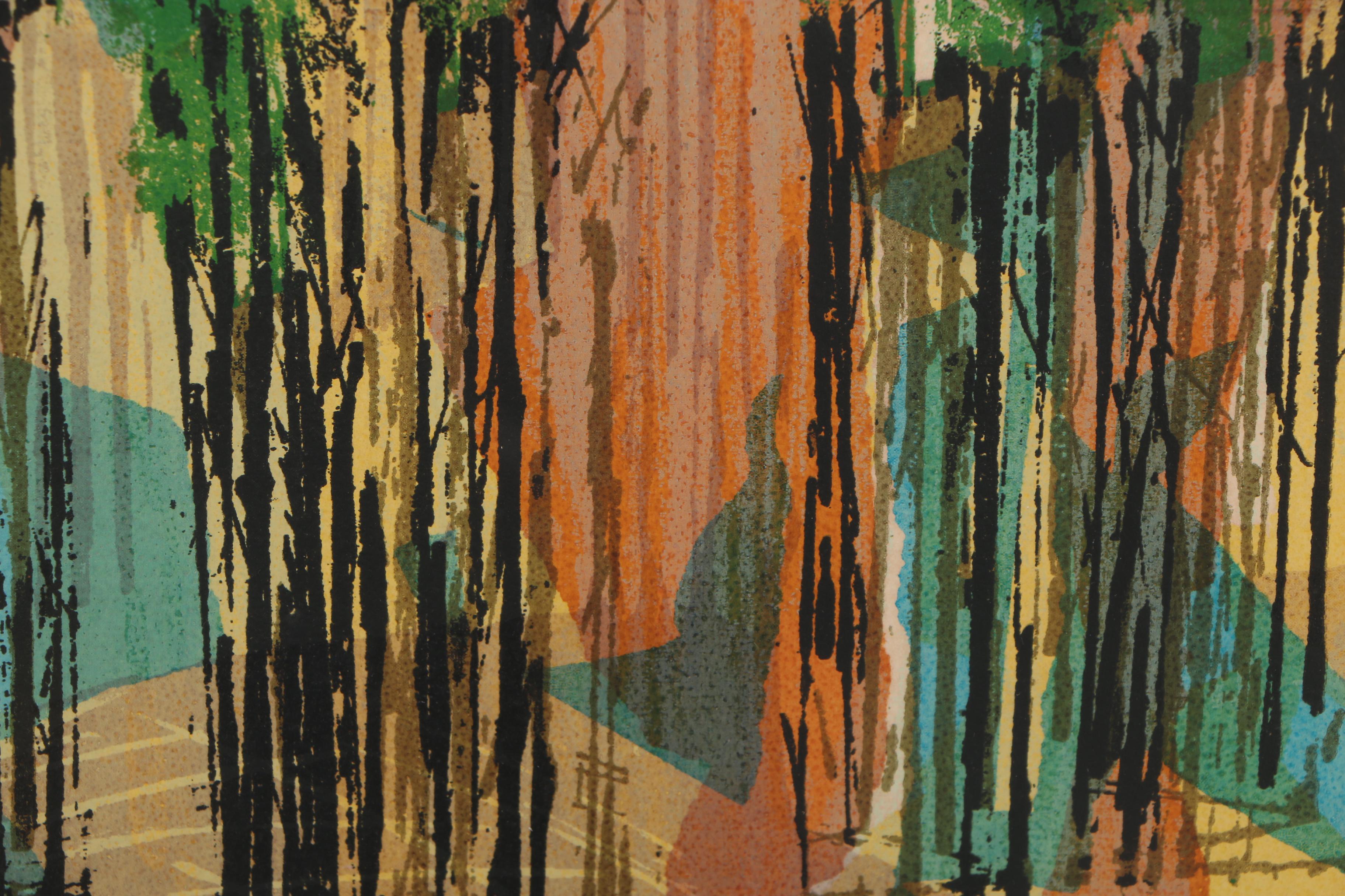 Freeman Worthley Abstract Serigraph "Forest"