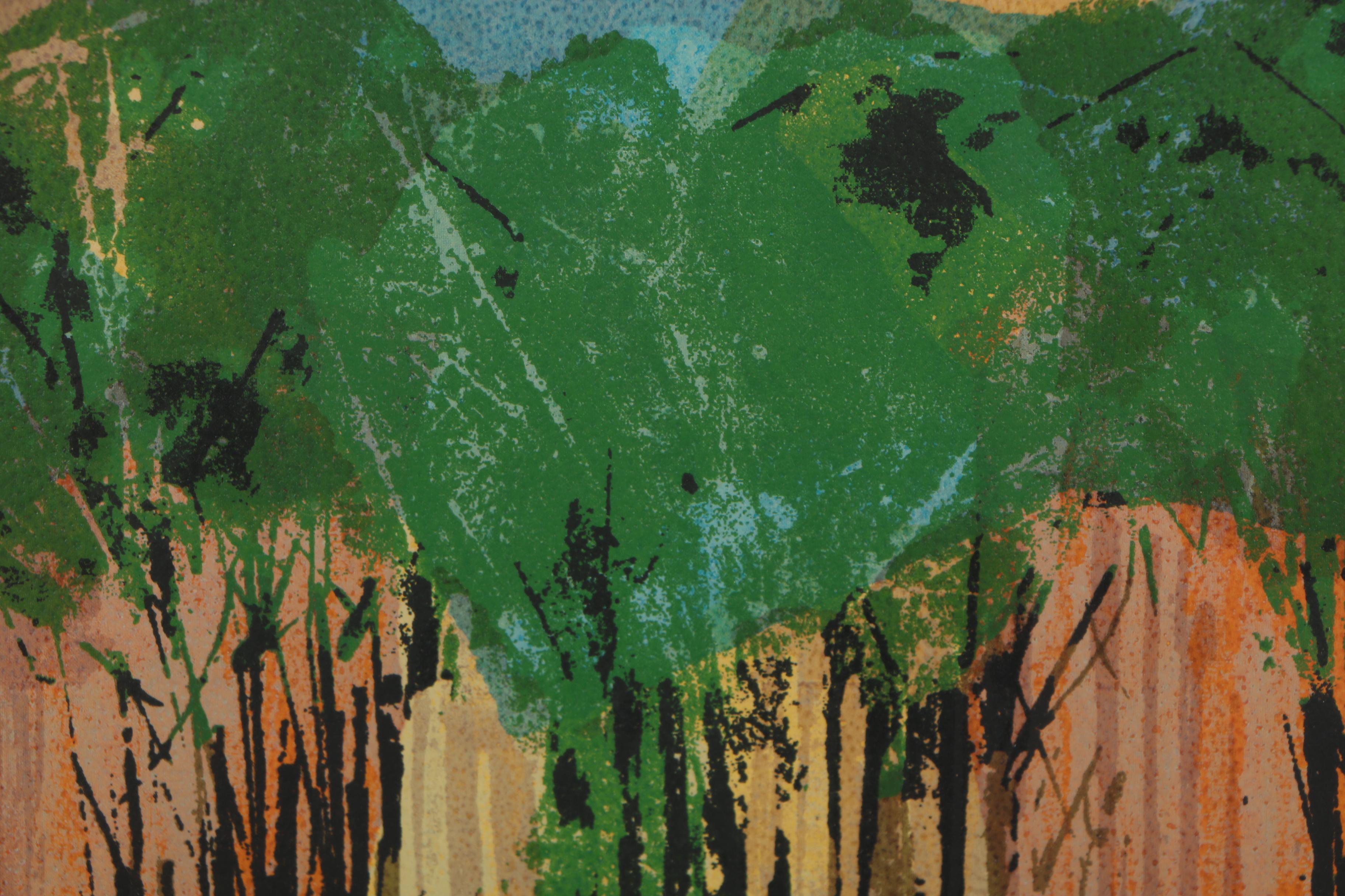 Freeman Worthley Abstract Serigraph "Forest"