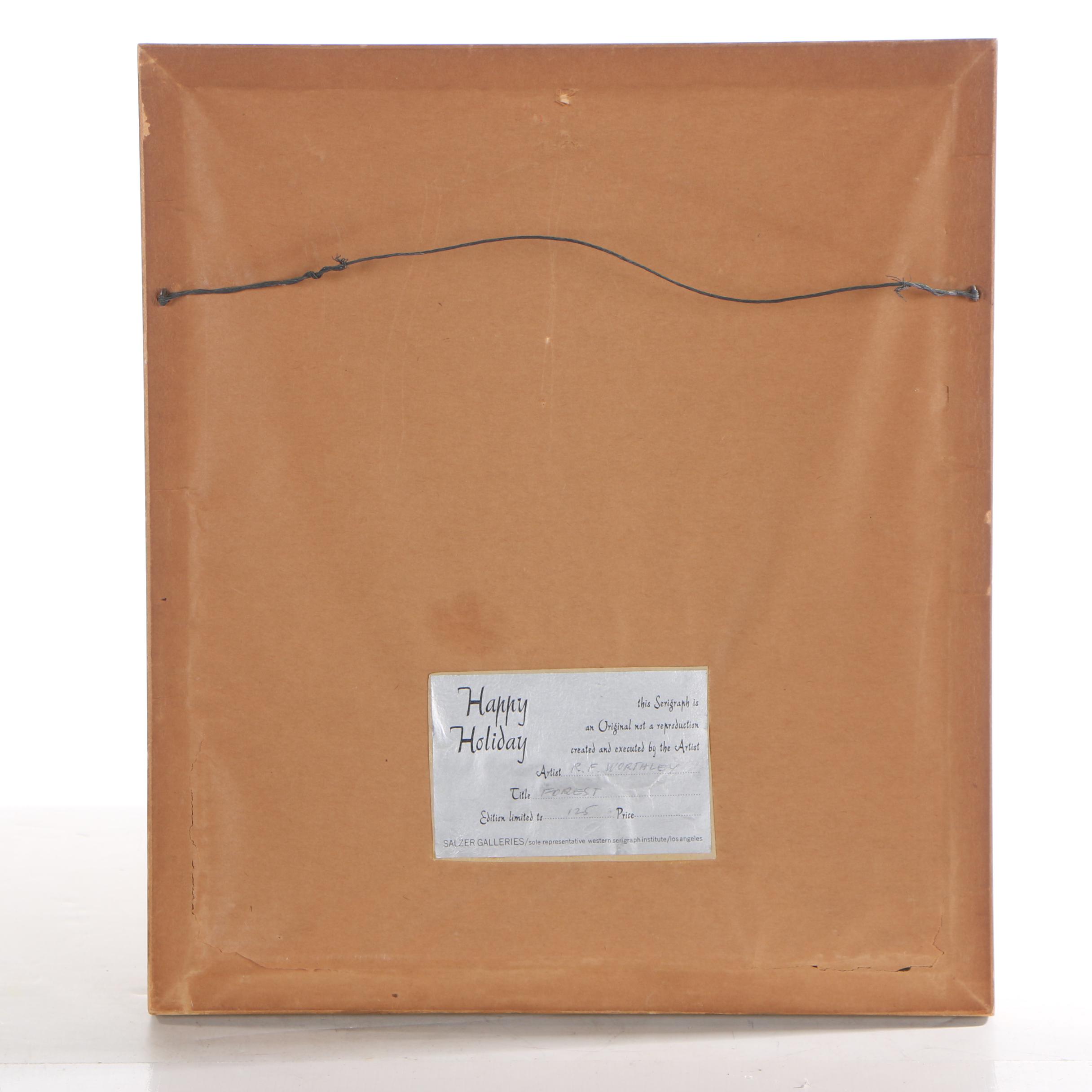 Freeman Worthley Abstract Serigraph "Forest"