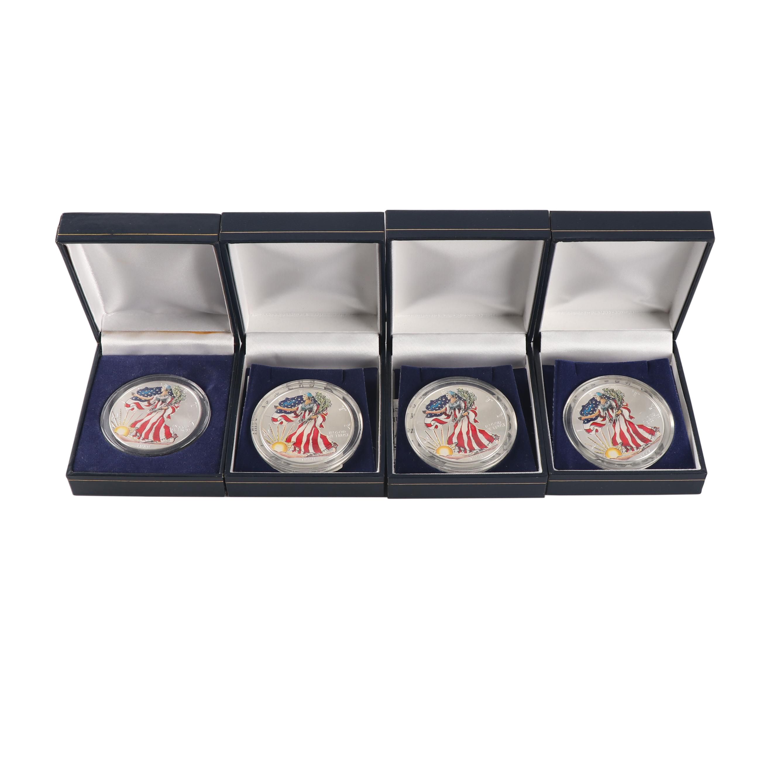 Colorized 1999 American Silver Eagle Dollars