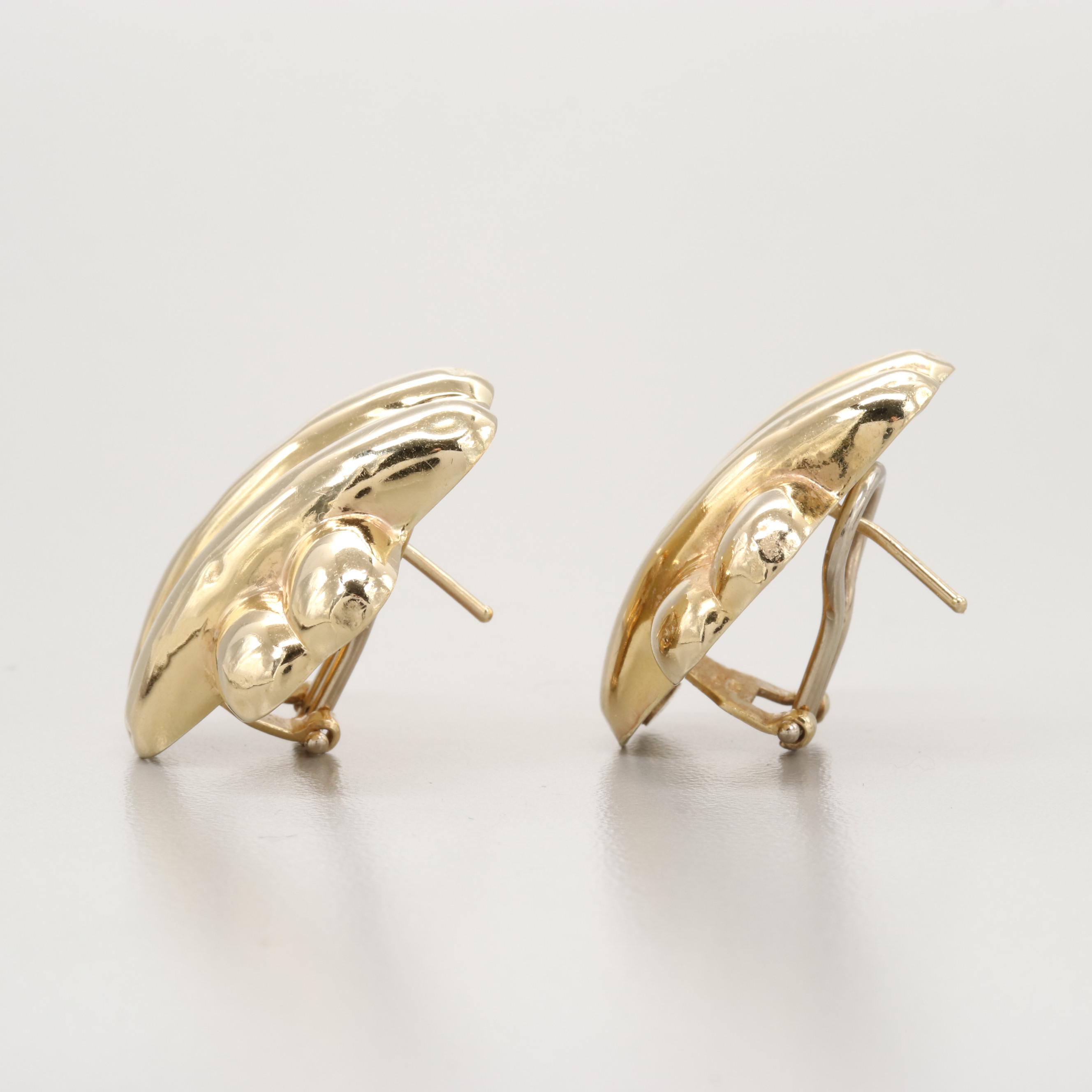 14K Yellow Gold Earrings with Omega Backs