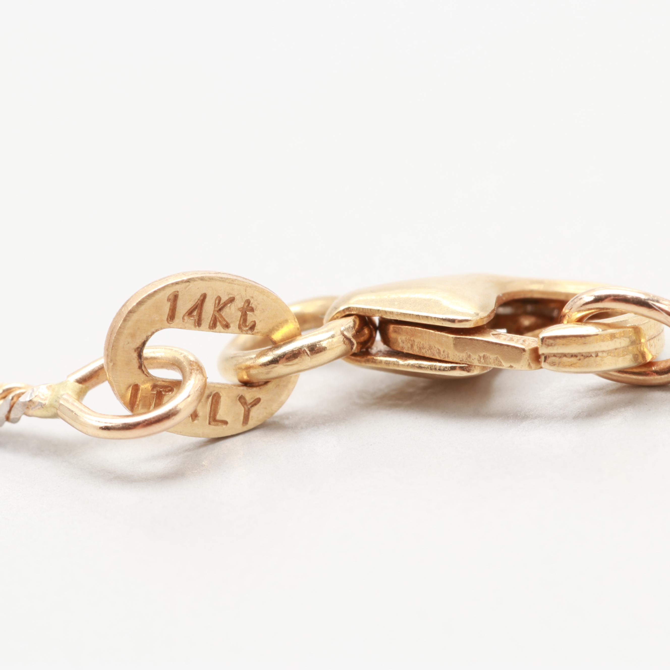 14K Yellow Gold Sapphire and Diamond Necklace