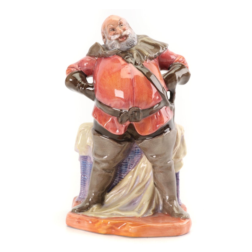 Royal Doulton "Falstaff" Hand-Painted English Porcelain Figurine, Mid-Century