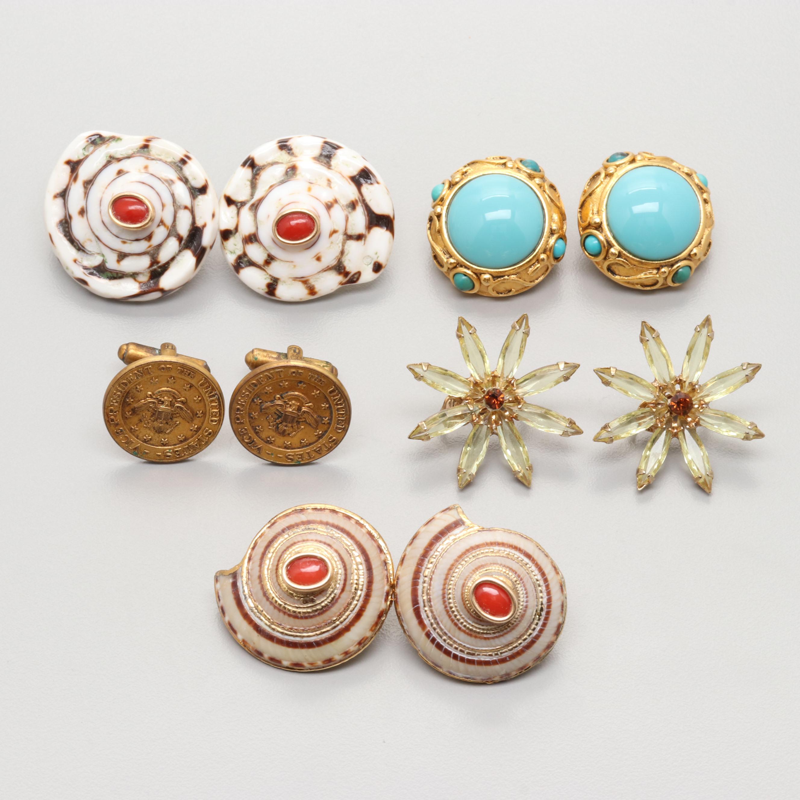 Vintage Gold Tone Cultured Pearl, Carnelian and Gemstone Jewelry