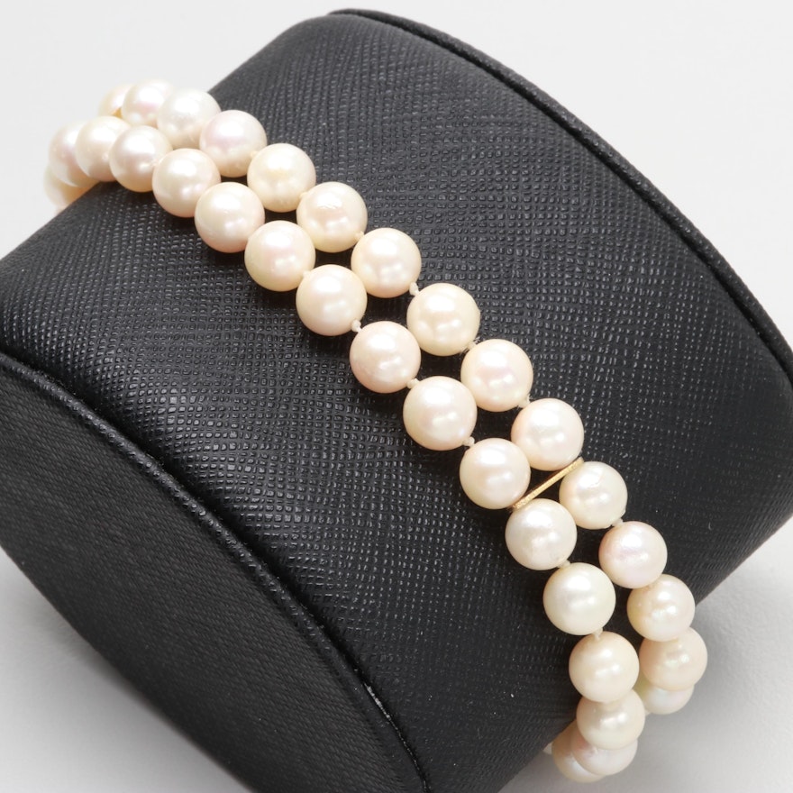 14K Yellow Gold Cultured Pearl Bracelet