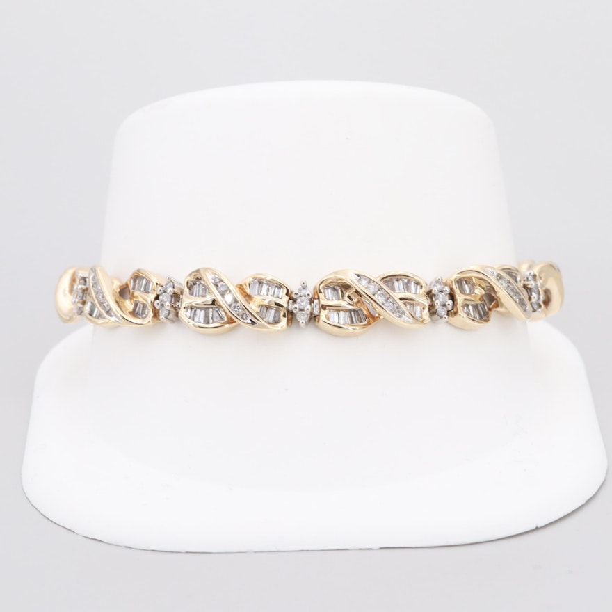 14K Yellow Gold 4.95 CT Diamond Bracelet