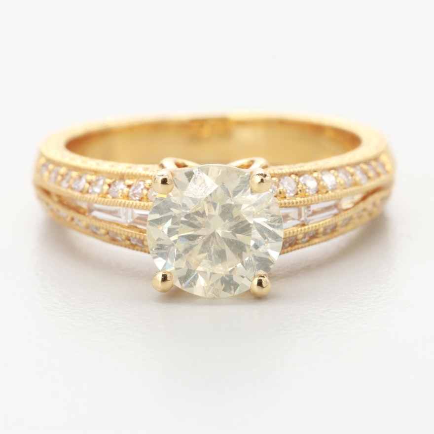 18K Yellow Gold 1.67 CTW Diamond Ring