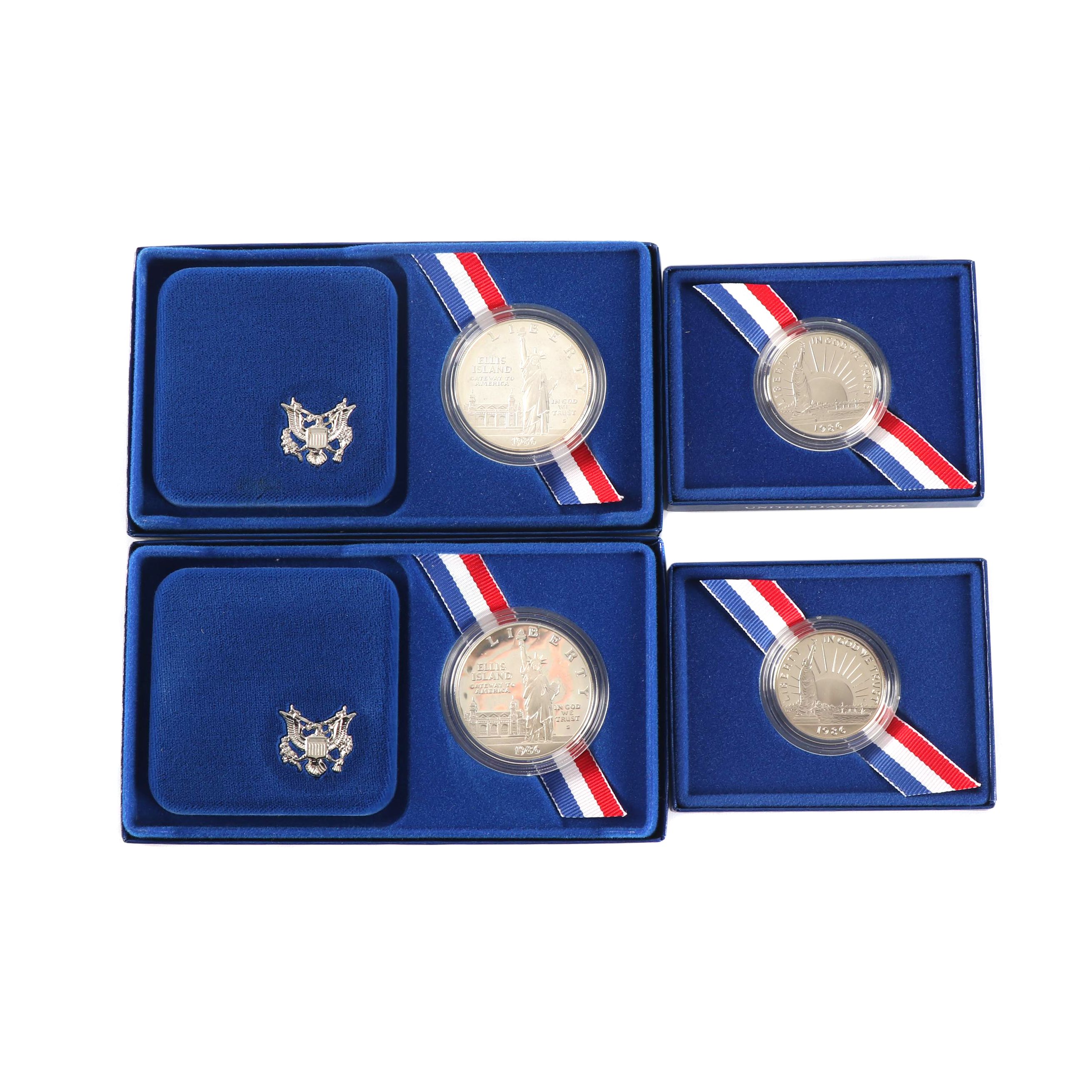 1986-S U.S. Mint Statue of Liberty Centennial Commemorative Coin Sets