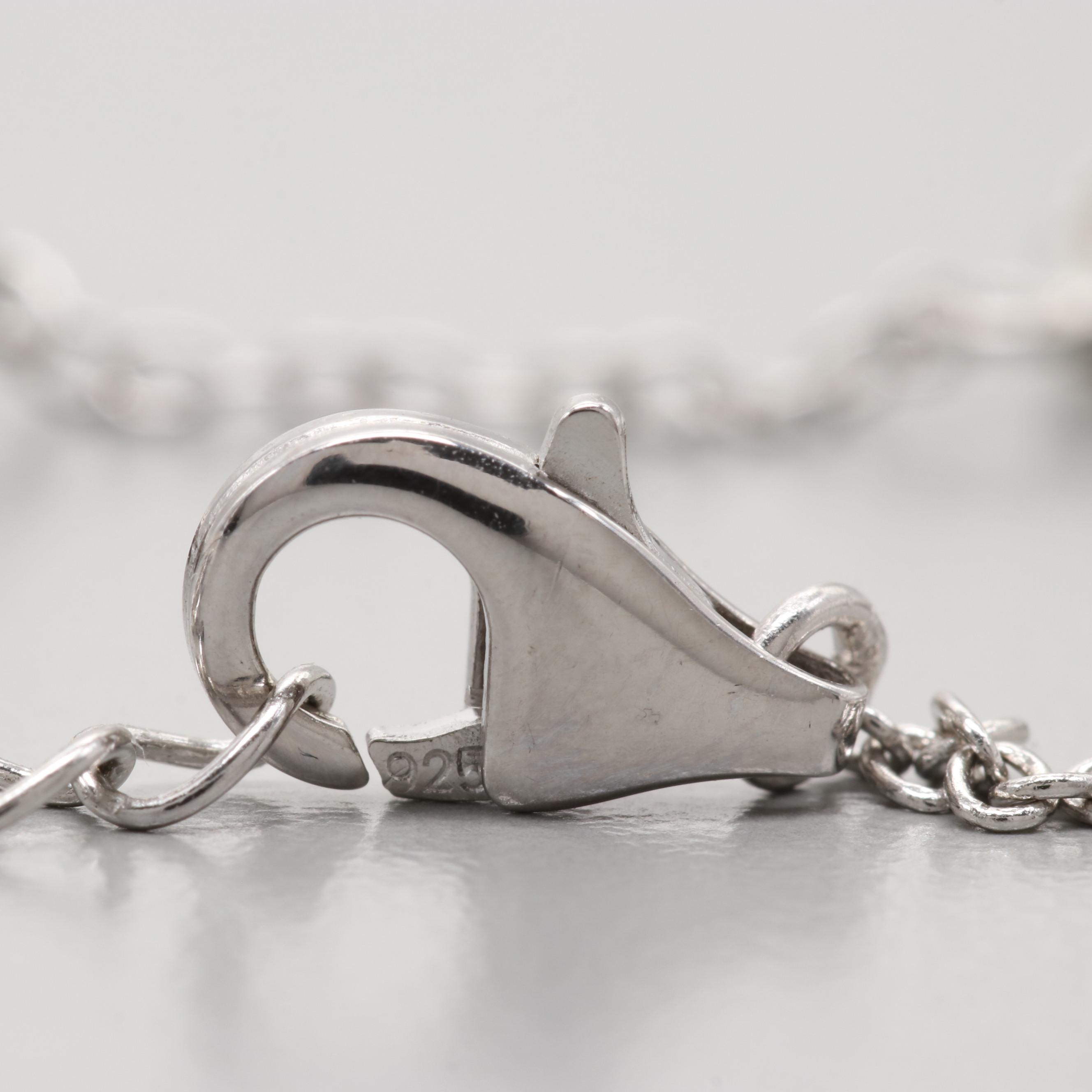 Sterling Silver Cultured Pearl Station Necklace