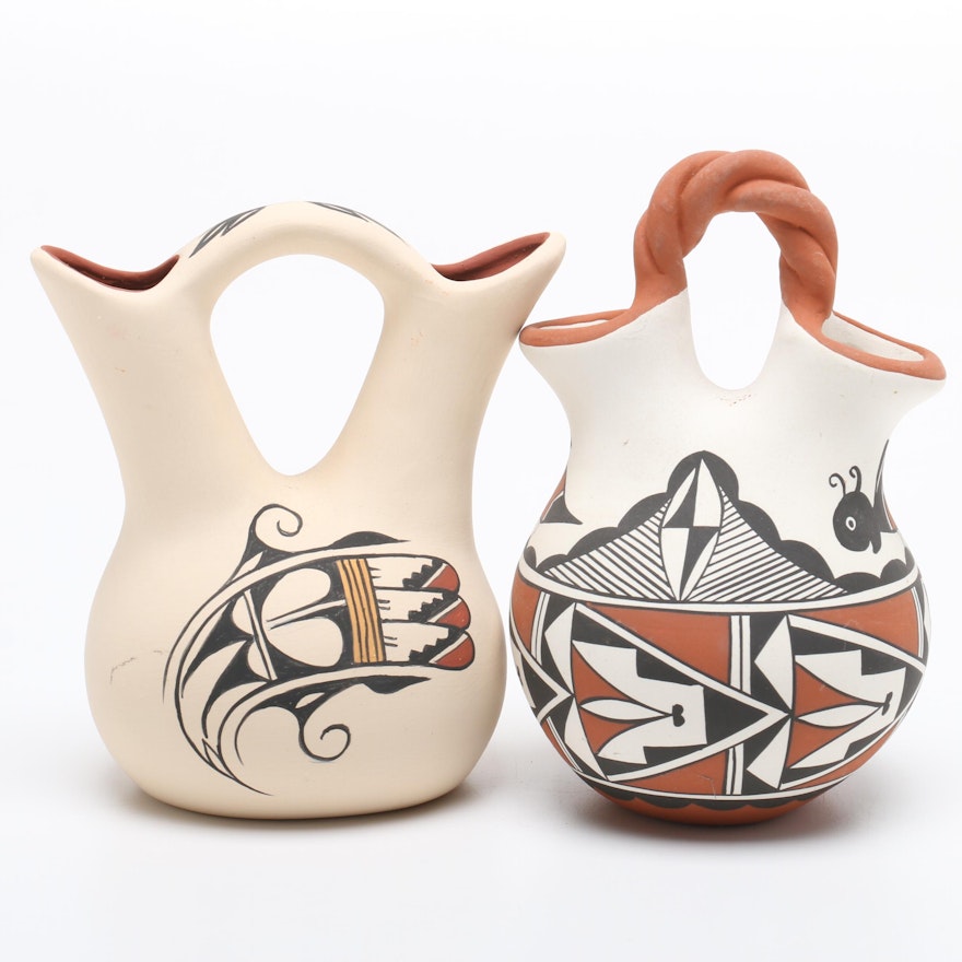 Native American Pueblo Polychrome Wedding Vases
