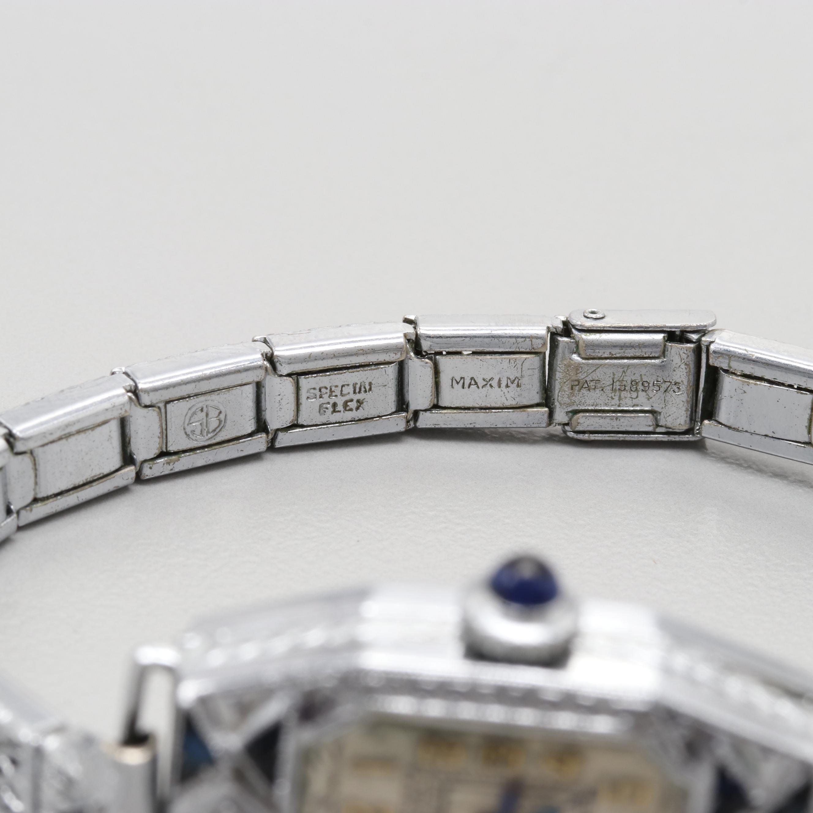 Lady Warwick Stem Wind Silver Anniversary Watch With Diamonds and Sapphires