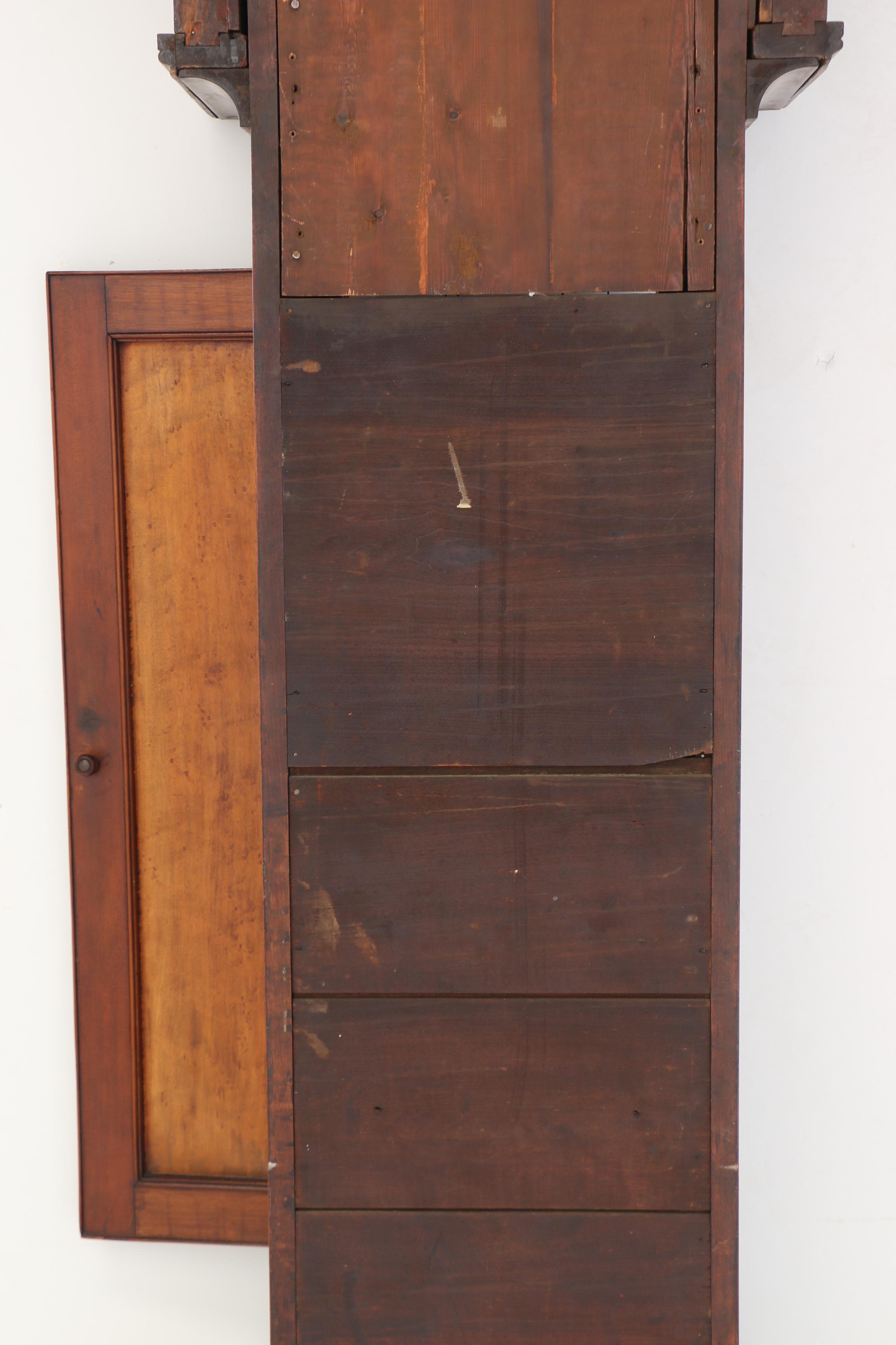 Federal Cherrywood, Maple, and Mahogany Tall Case Clock by Riley Whiting