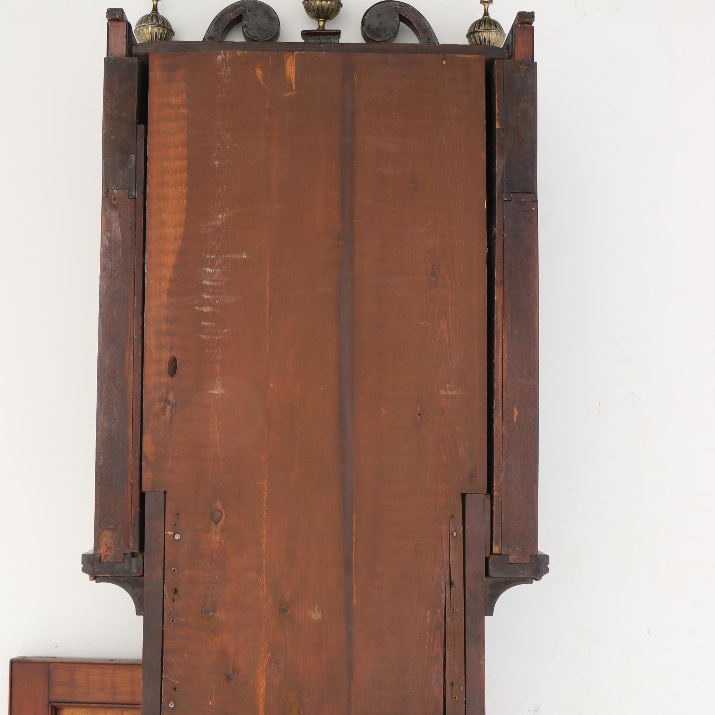 Federal Cherrywood, Maple, and Mahogany Tall Case Clock by Riley Whiting