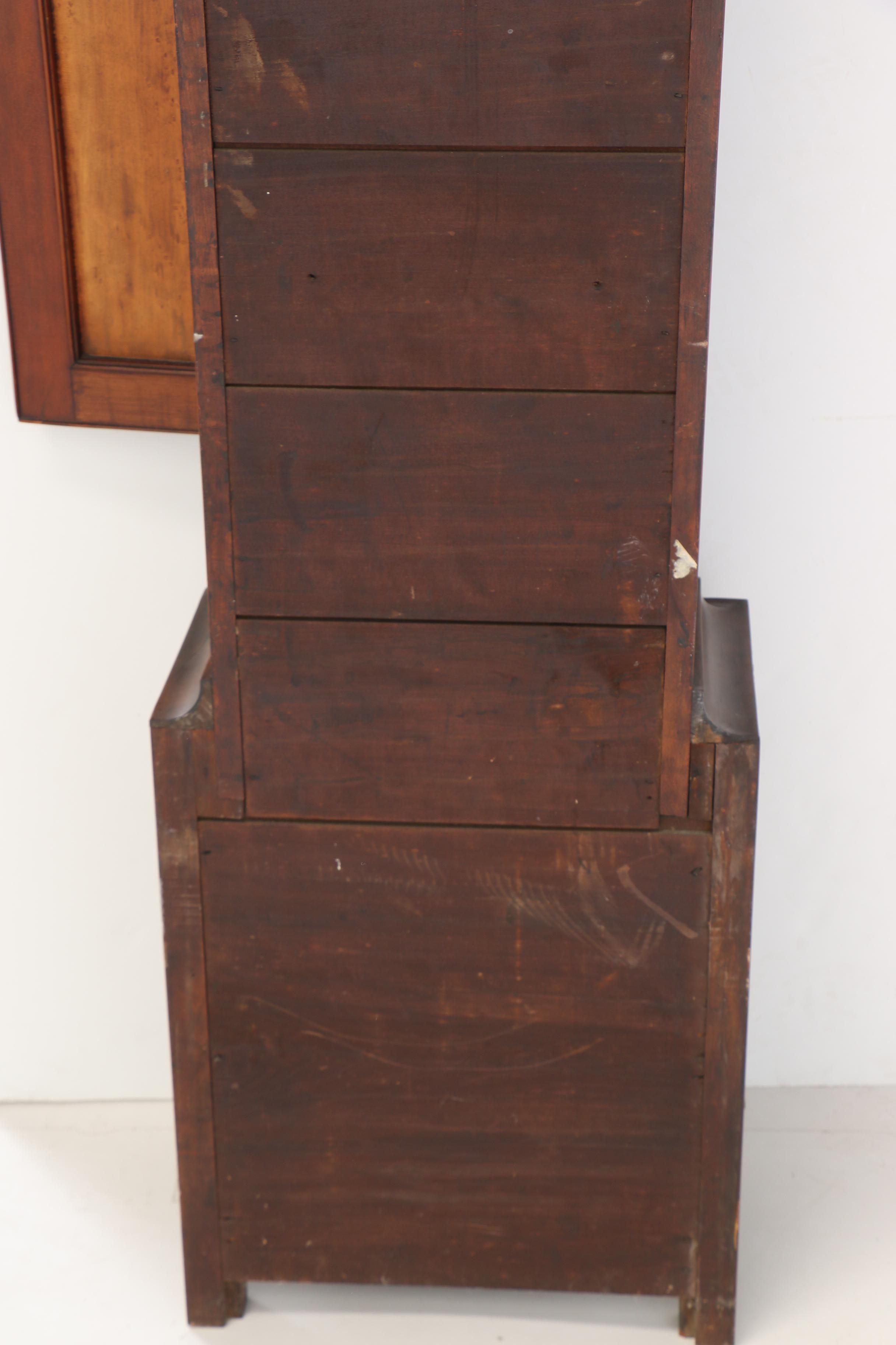 Federal Cherrywood, Maple, and Mahogany Tall Case Clock by Riley Whiting