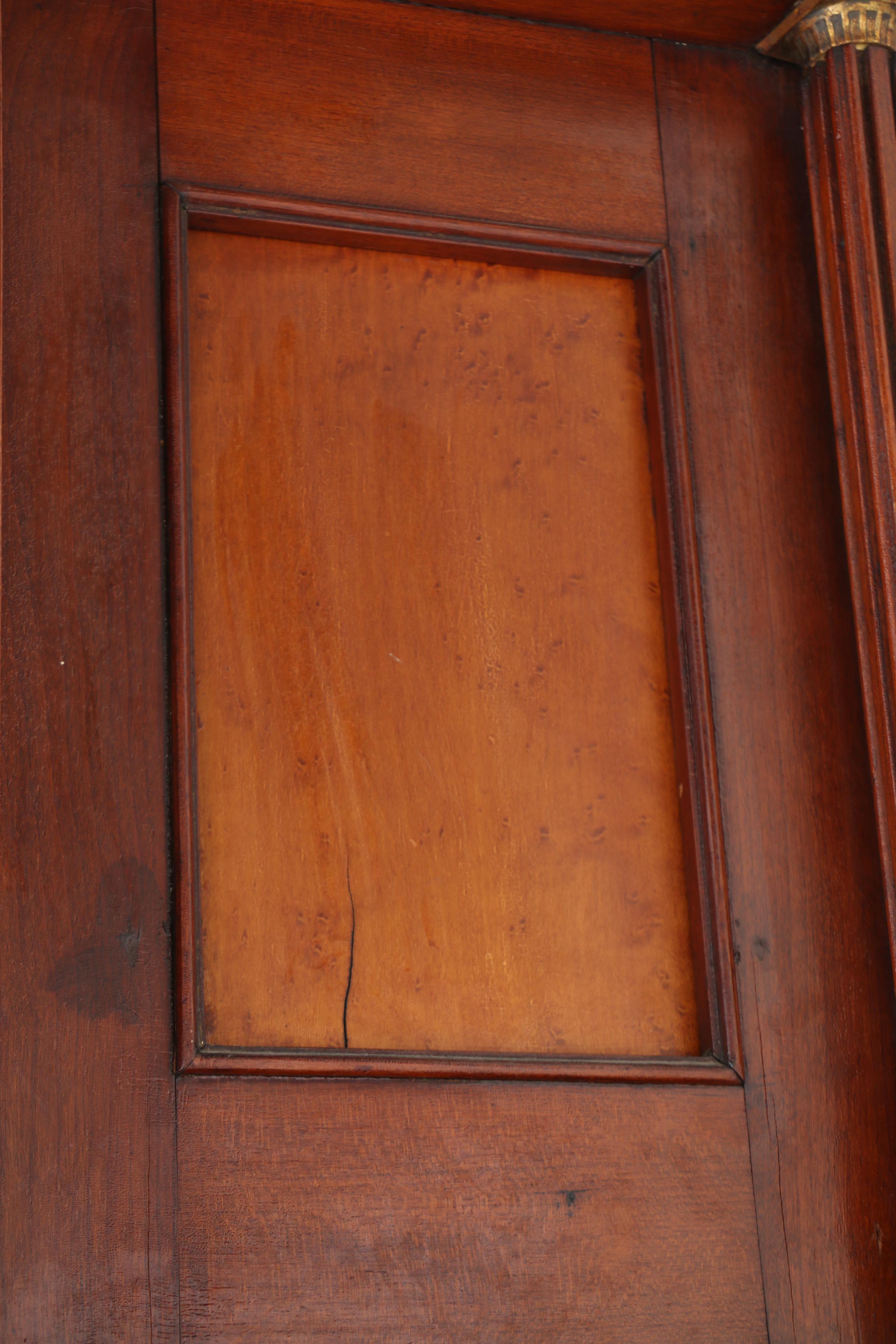 Federal Cherrywood, Maple, and Mahogany Tall Case Clock by Riley Whiting