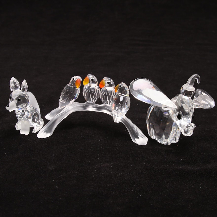 Swarovski Silver Crystal Disney Collection Dumbo and Animal Miniatures