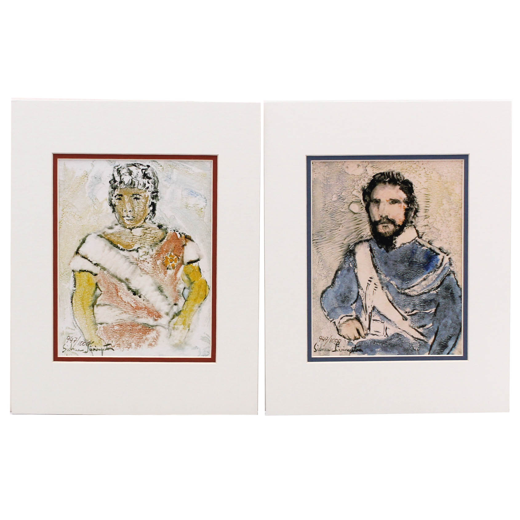 Two Sidnee Livingston Limited Edition Watercolor Monotypes