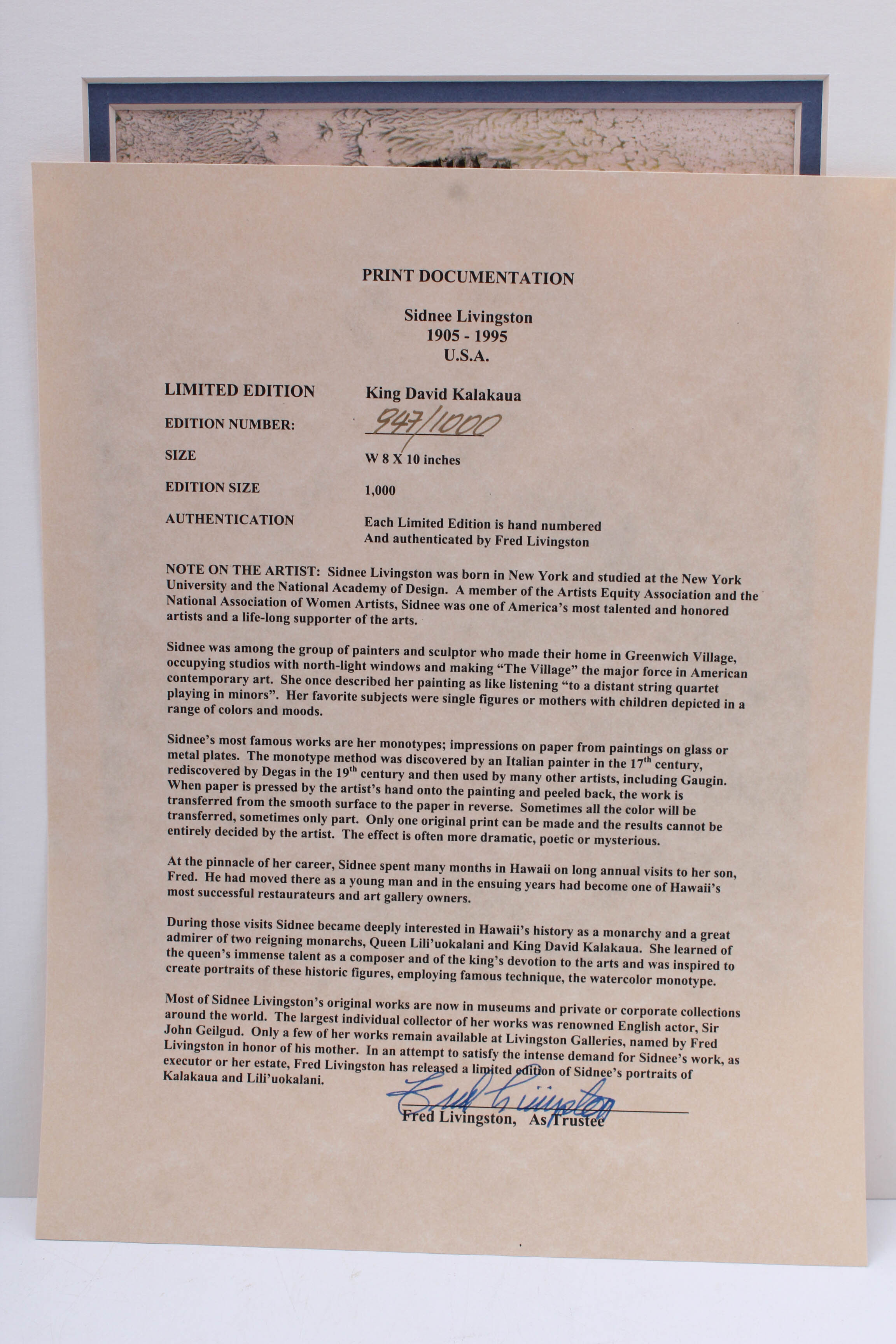 Two Sidnee Livingston Limited Edition Watercolor Monotypes