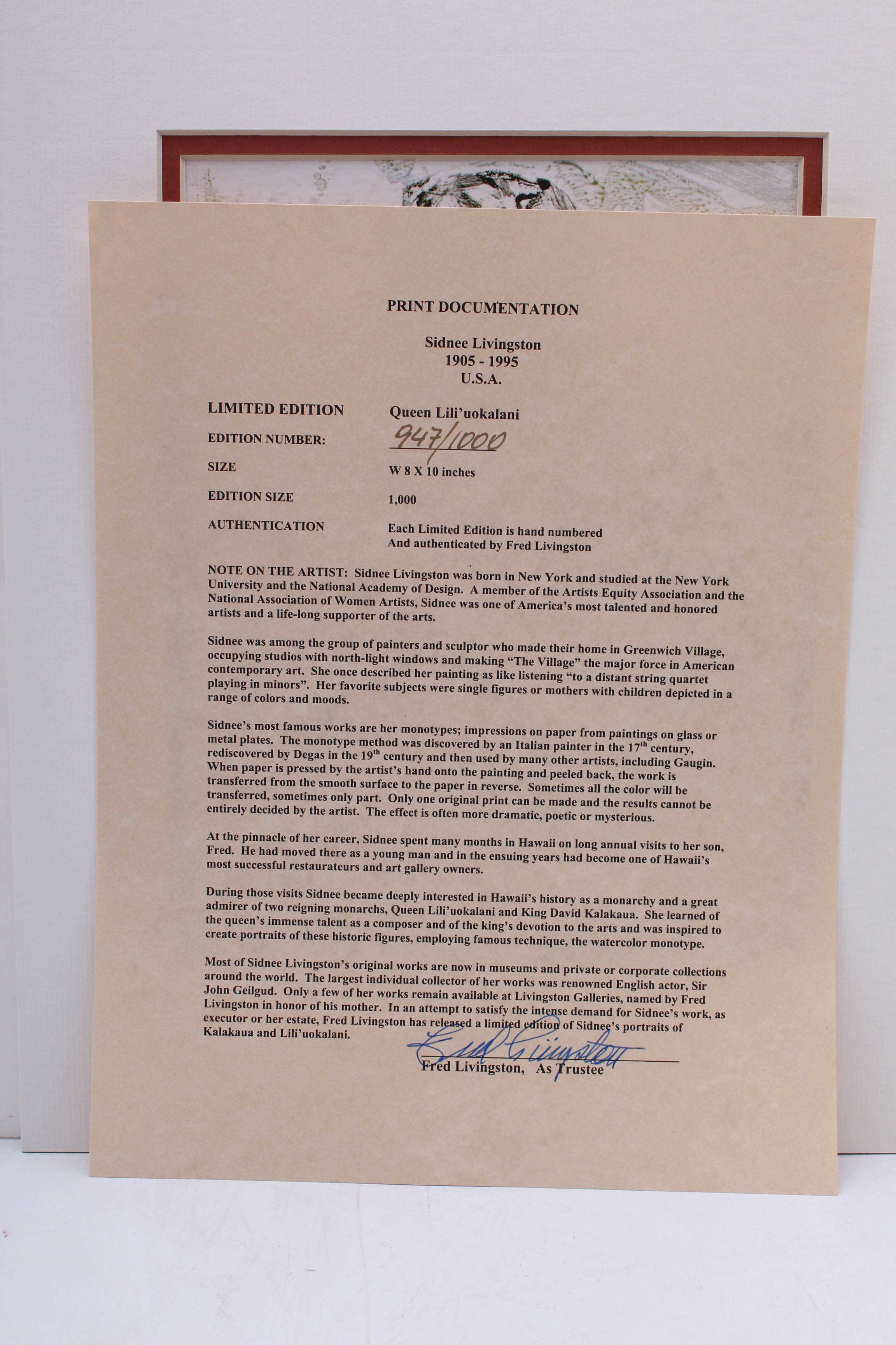 Two Sidnee Livingston Limited Edition Watercolor Monotypes