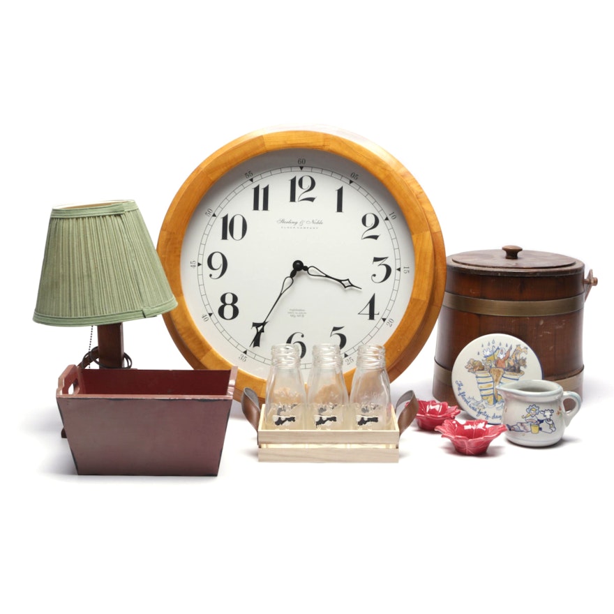 Decor Items Including Novelty Wall Clock by Sterling & Noble