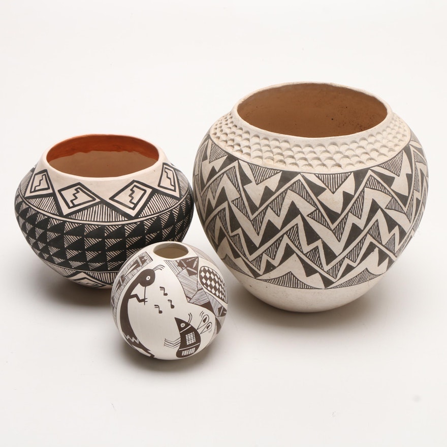 Acoma Hand-Decorated Pottery