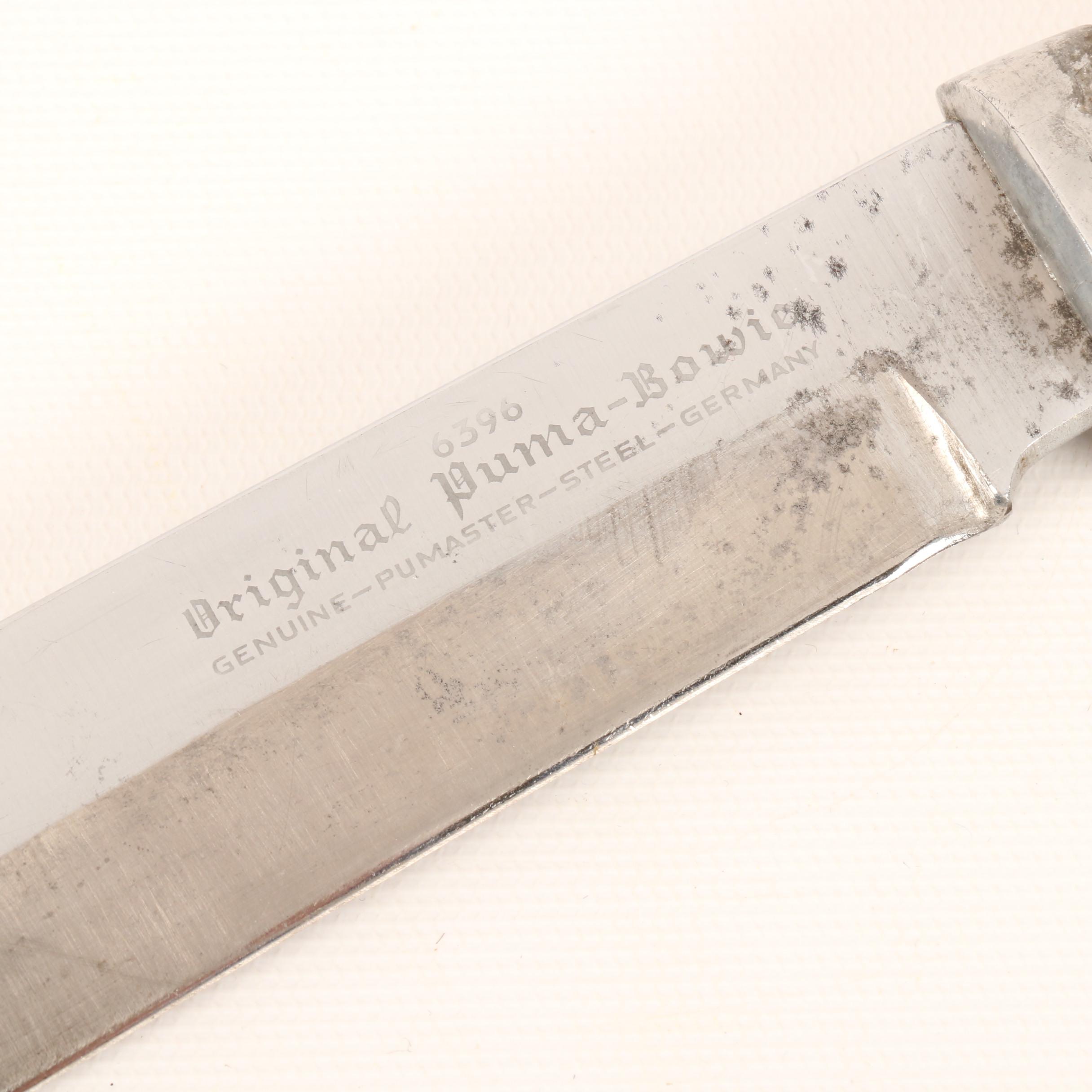 German Puma Bowie Knife and German Puma Pro Hunter Knife with Leather Sheath