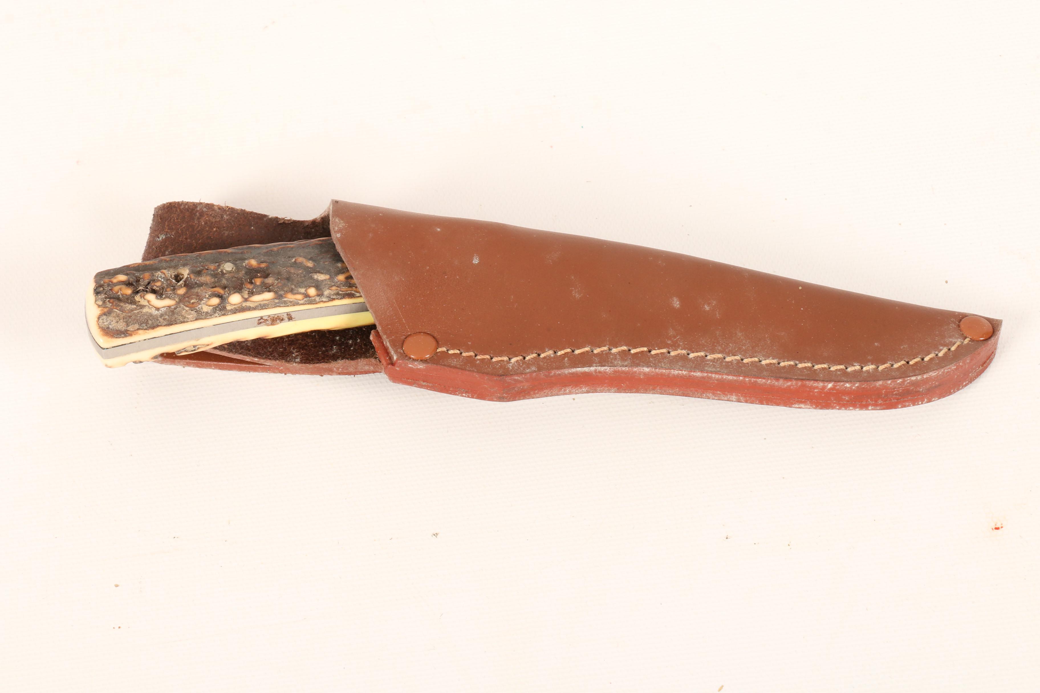 German Puma Bowie Knife and German Puma Pro Hunter Knife with Leather Sheath