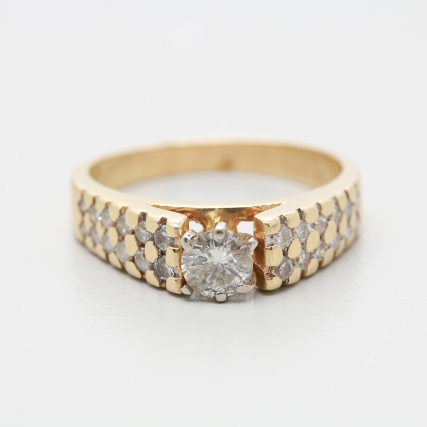 14K Yellow Gold Diamond Ring