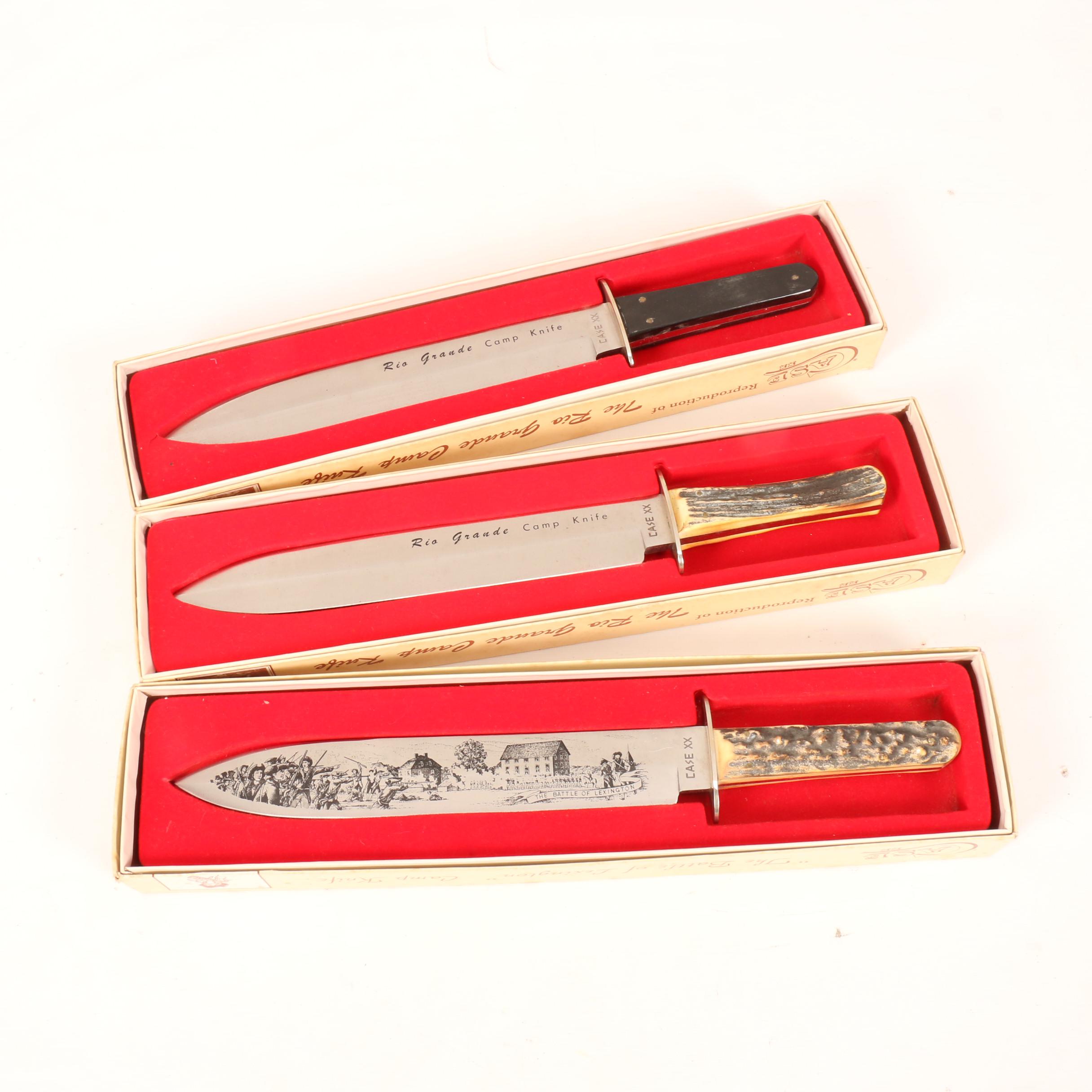 Case XX Reproduction Camp Knives "The Rio Grande" & "The Battle of Lexington"