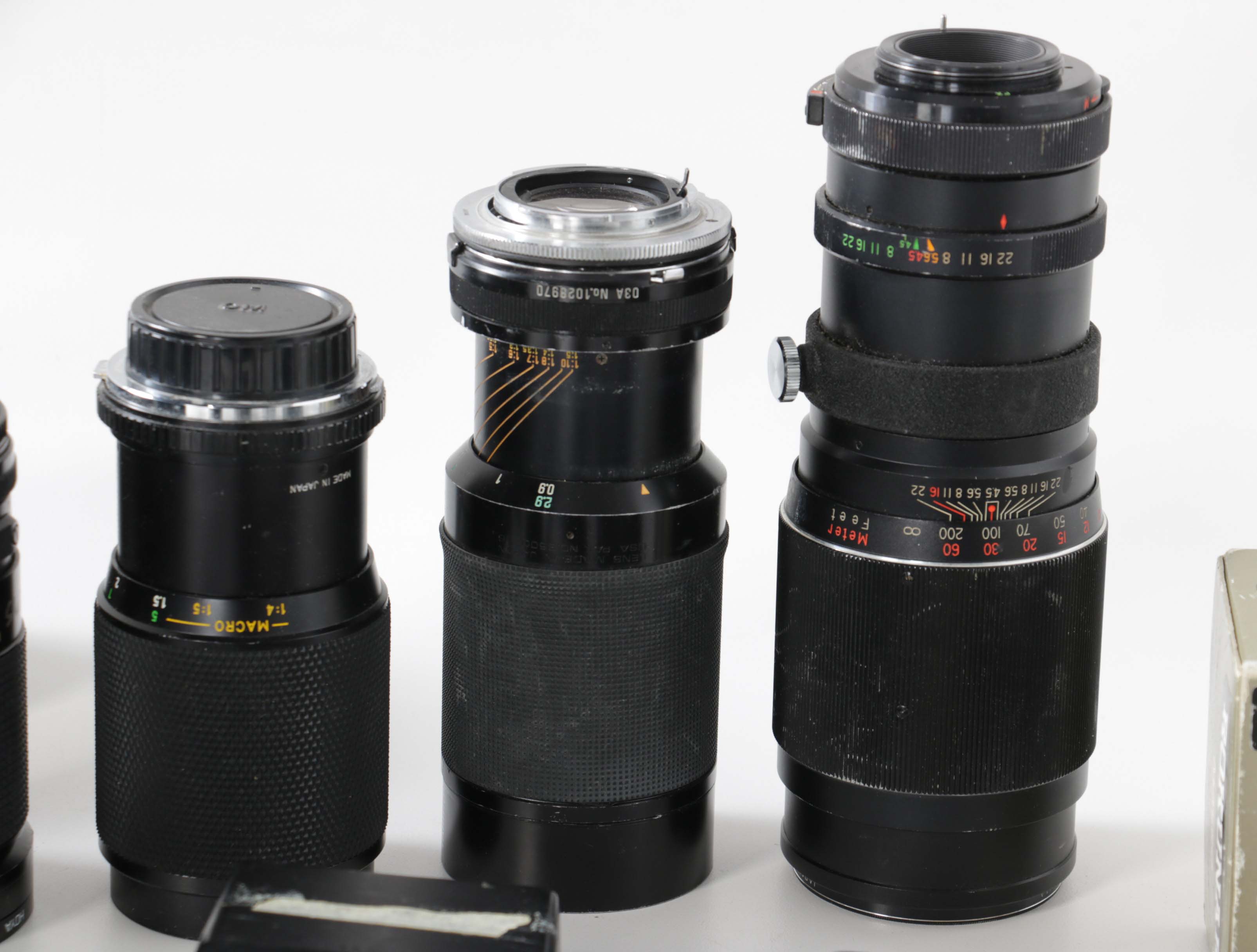 Camera Lenses and Flashes including Rokunar Zoom Slide Duplicator