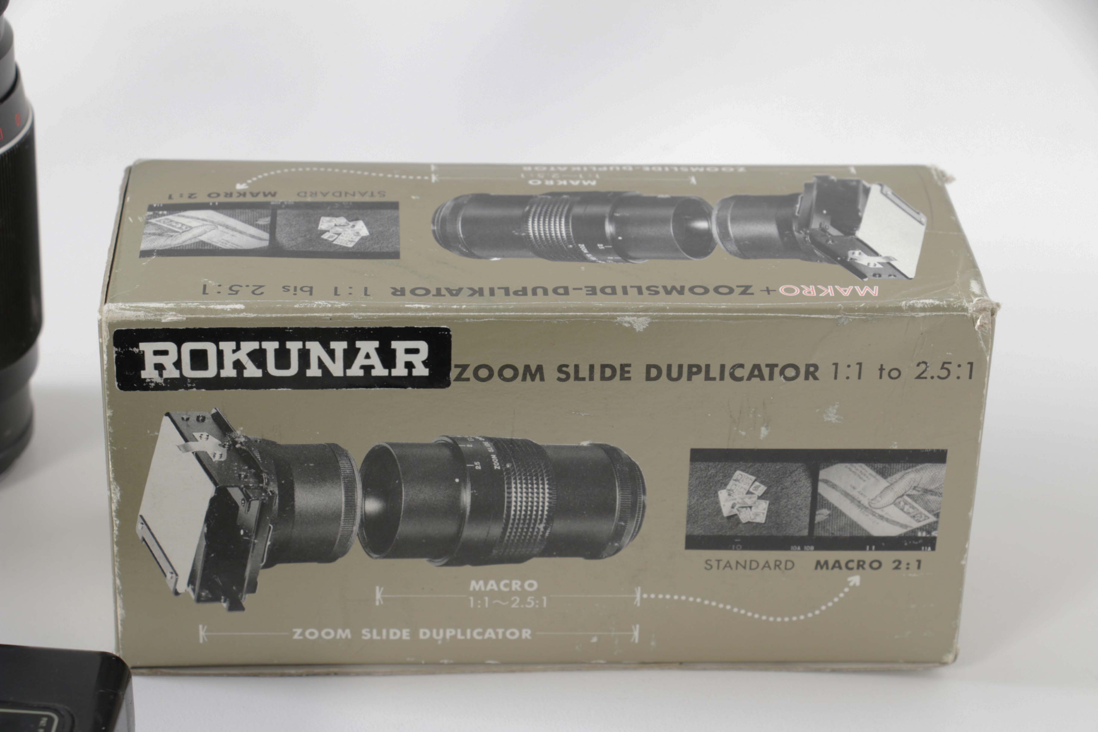 Camera Lenses and Flashes including Rokunar Zoom Slide Duplicator