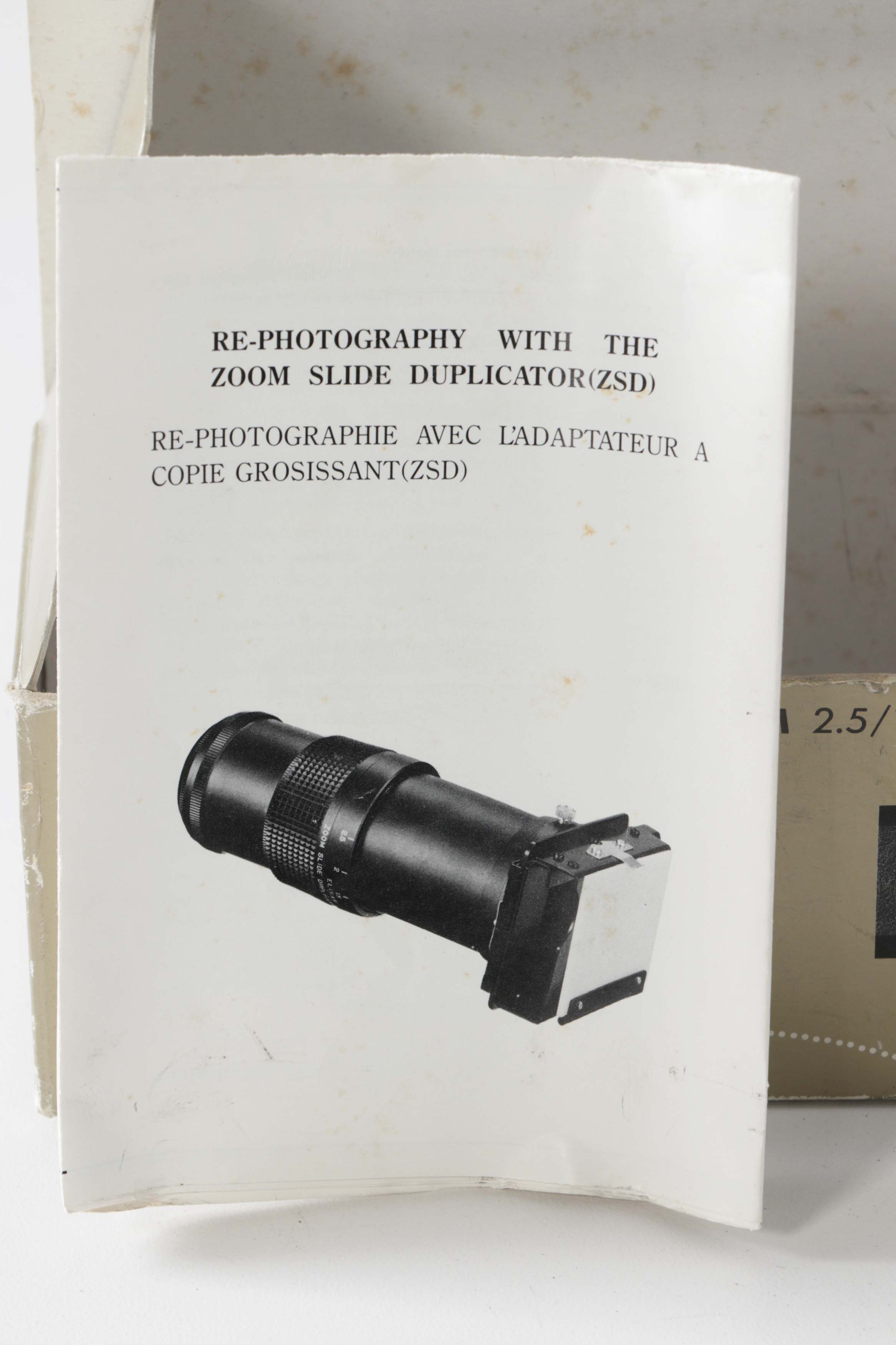 Camera Lenses and Flashes including Rokunar Zoom Slide Duplicator