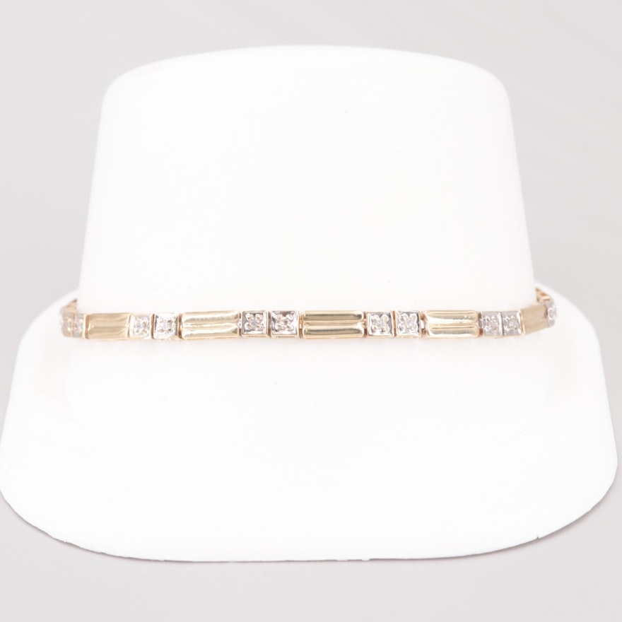 10K Yellow Gold Diamond Bracelet