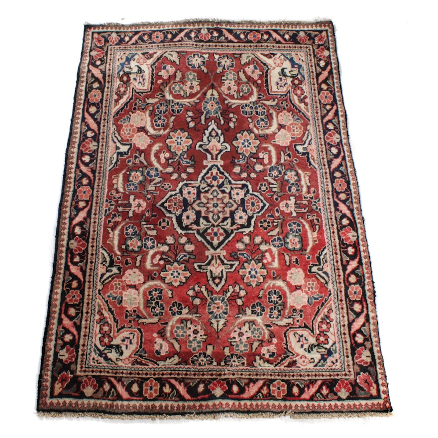 Hand-Knotted Persian Malayer Sarouk Wool Rug