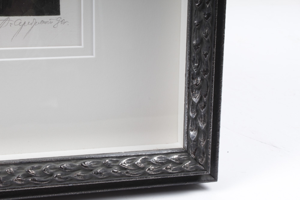 Alexander Serebryany "The Harmony of Emptiness" Bookplate Etching