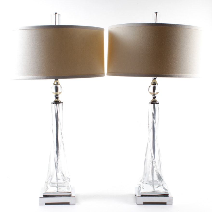 Uttermost "Grancona" Twisted Glass Table Lamps