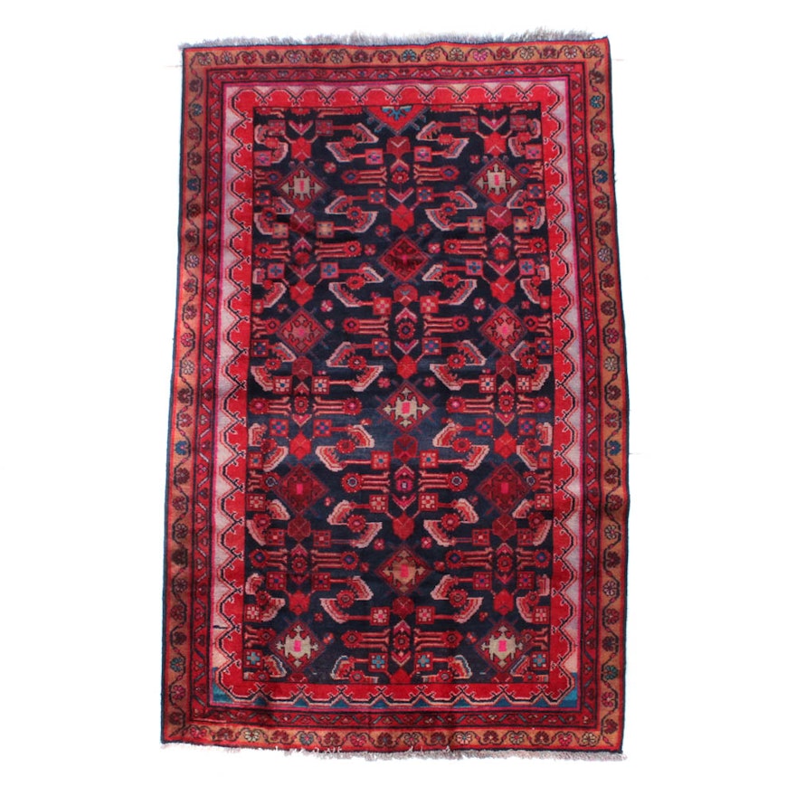 4'0 x 7'3 Hand-Knotted Persian Zanjan Rug