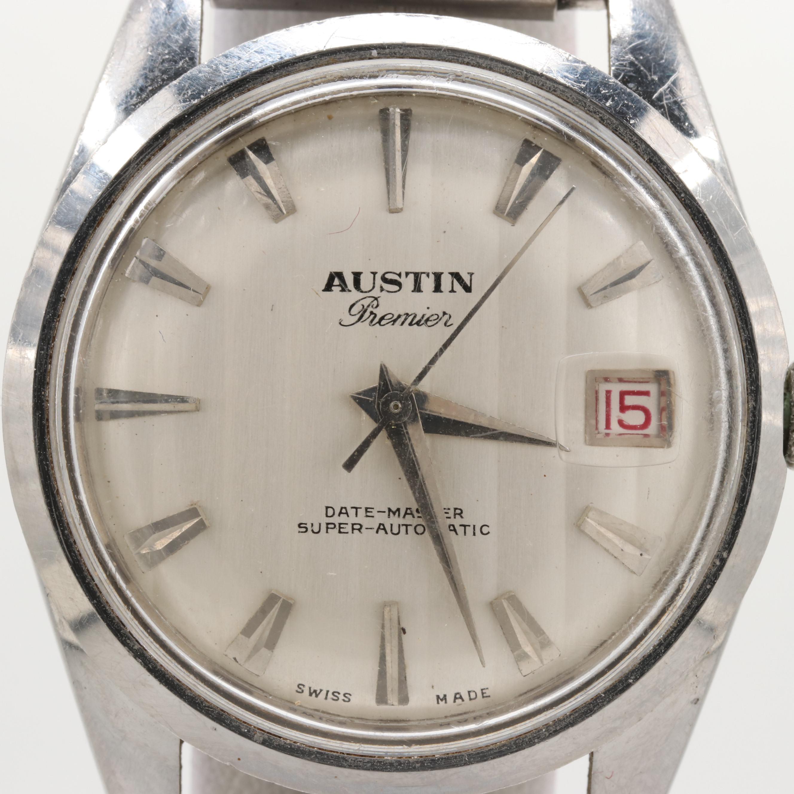 Swiss Austin Stainless Steel Automatic Watch With Date Window