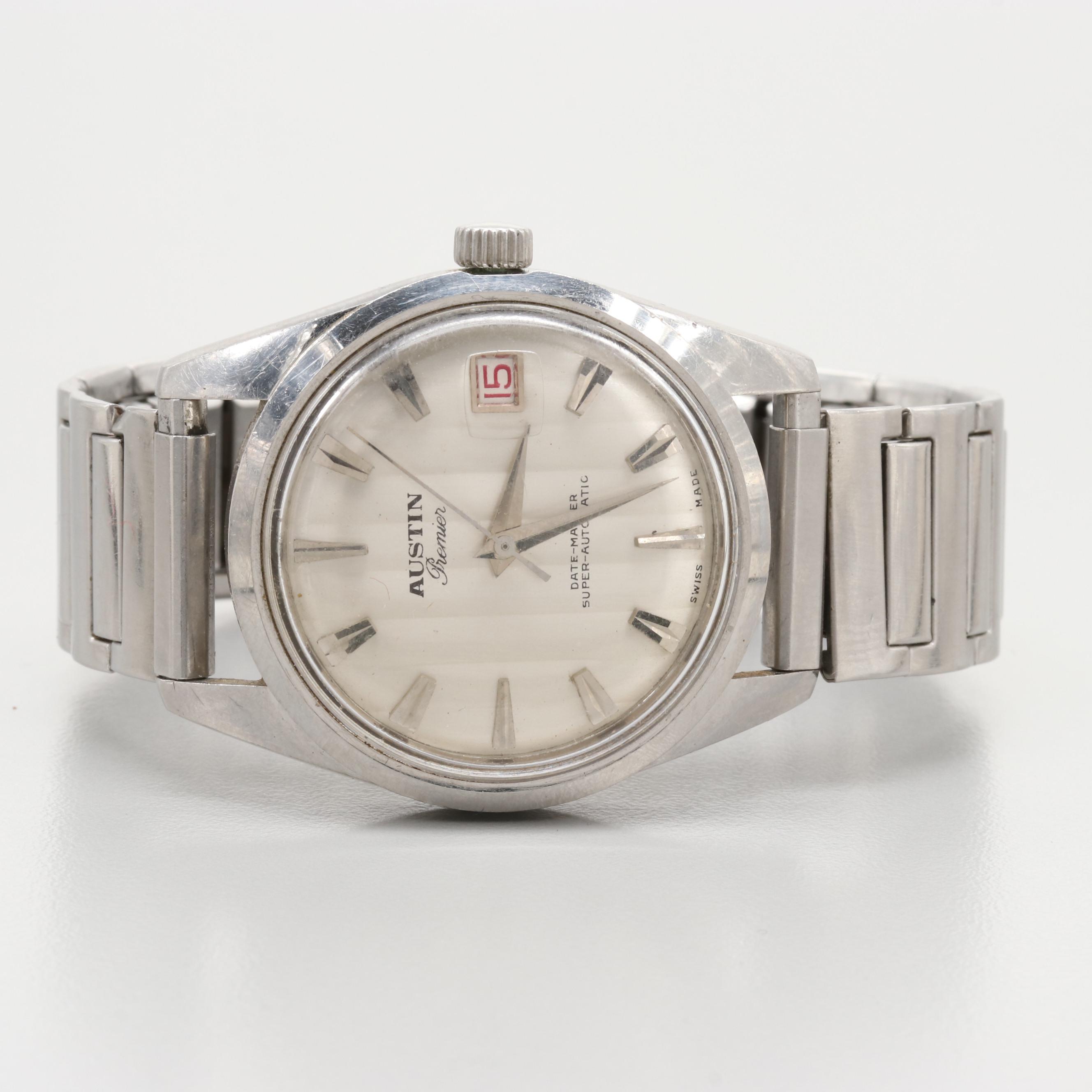 Swiss Austin Stainless Steel Automatic Watch With Date Window