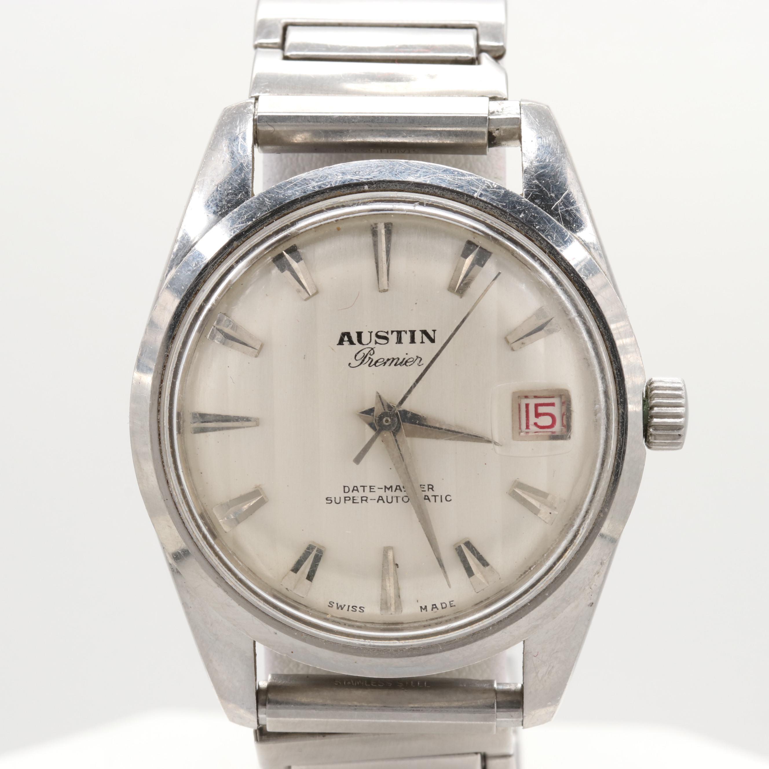 Swiss Austin Stainless Steel Automatic Watch With Date Window